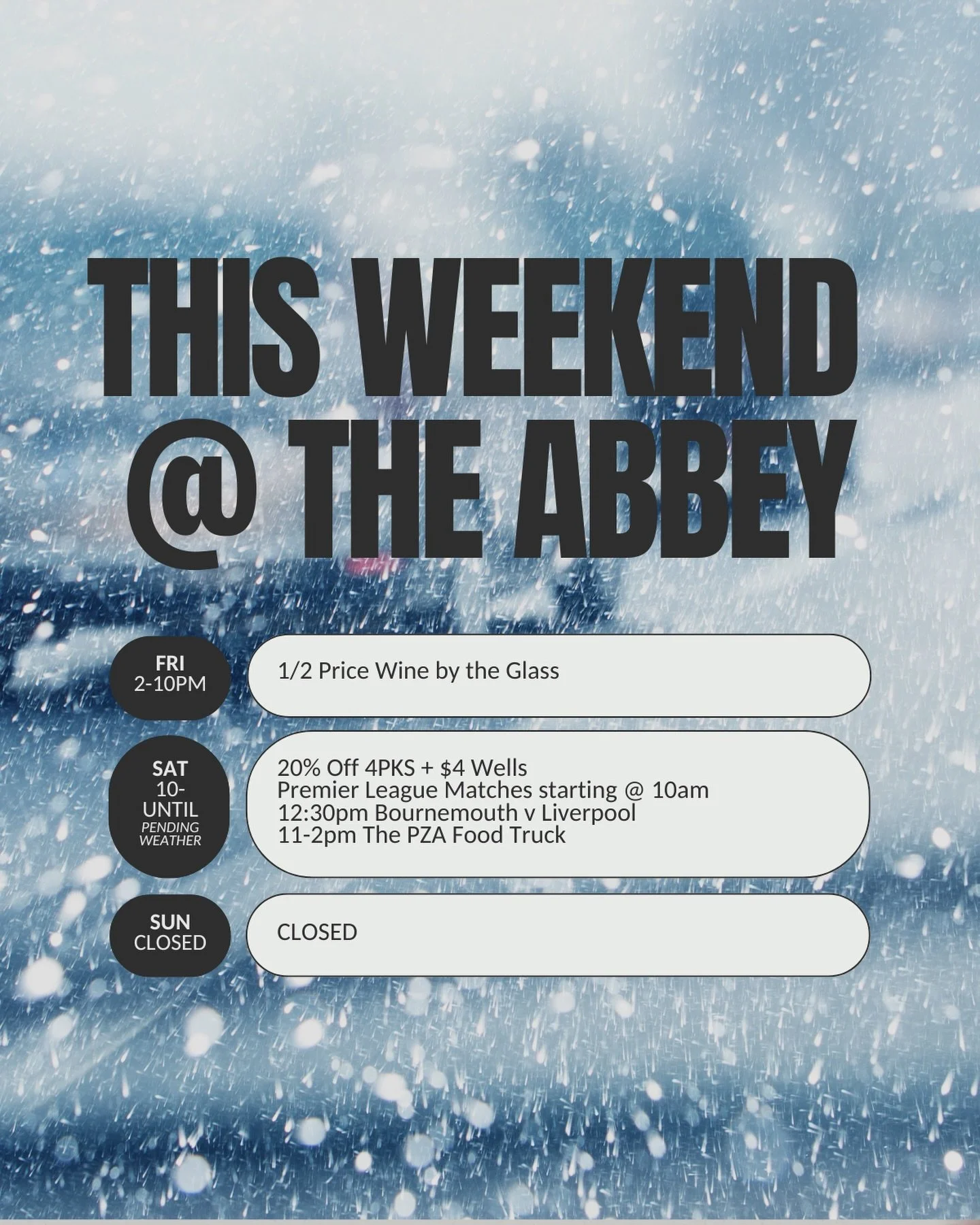 Come get beer before everything ices over 🥶🧊❄️