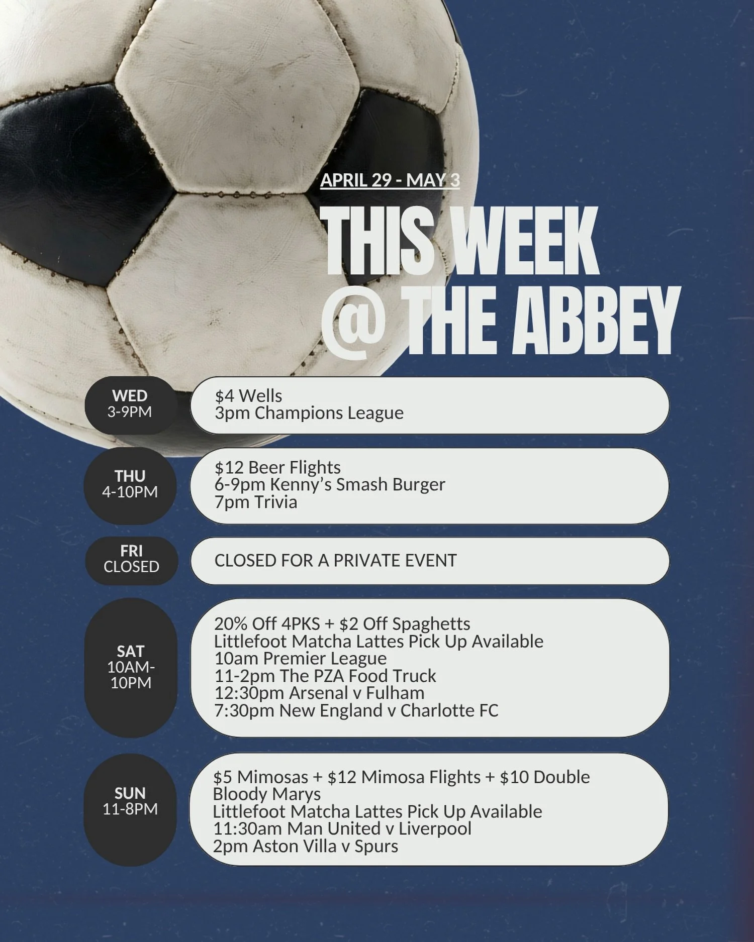 Come kick it with us this week ⚽️😎