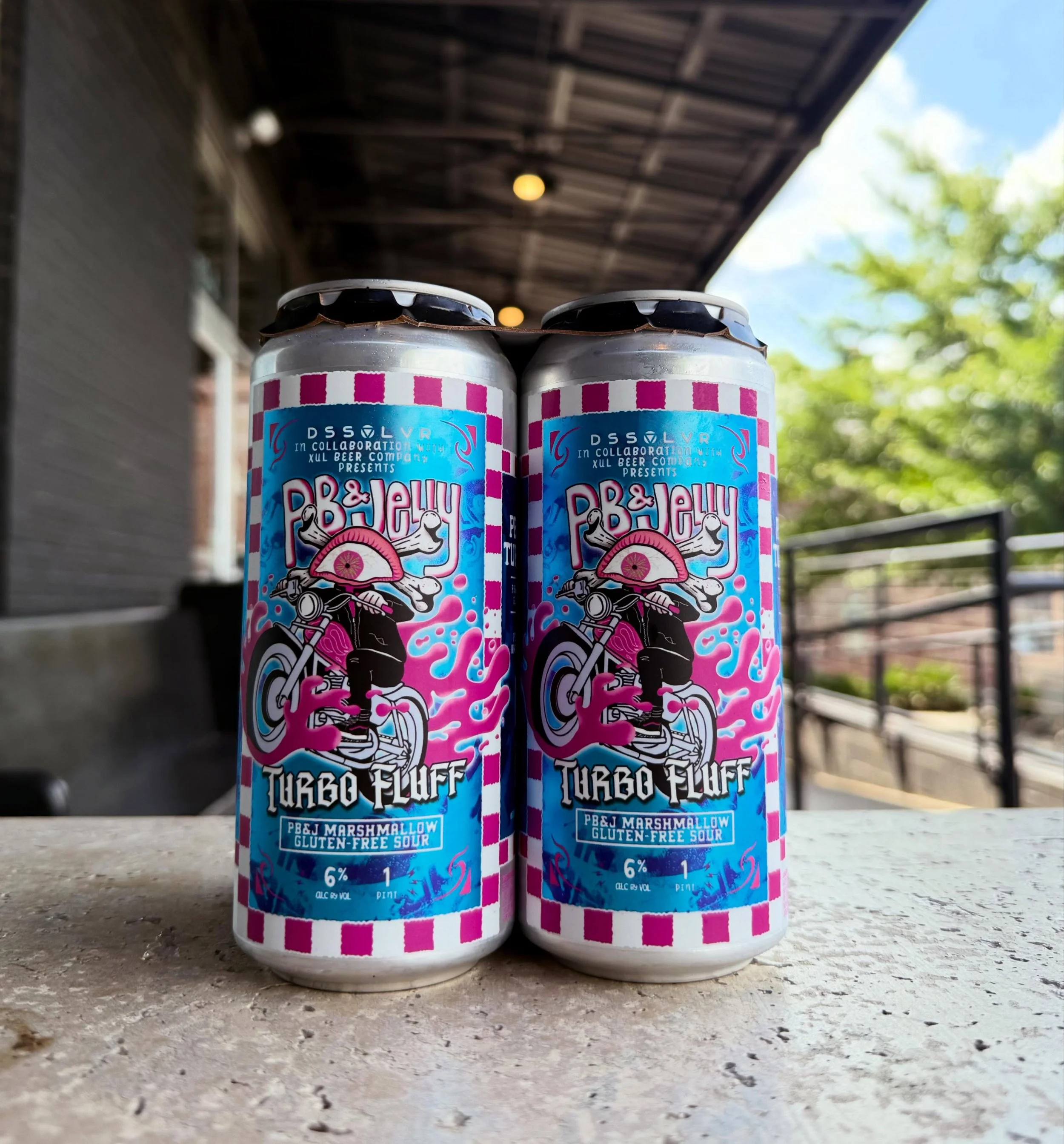 Guess we only post beer photos when they&rsquo;re full of 🥜 and 🍇 these days&hellip; 🤷&zwj;♀️ 

@dssolvr PB &amp; JELLY TURBOFLUFF &bull; This GF Sour was conditioned on Peanuts, heaps and heaps and more heaps of Concord Grape, and a very healthy 