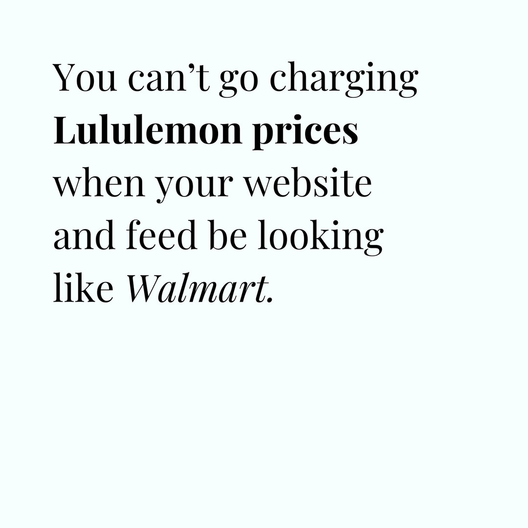 You could easily charge double what you are now ... but before you do, consider this:⠀⠀⠀⠀⠀⠀⠀⠀⠀
⠀⠀⠀⠀⠀⠀⠀⠀⠀
Does your visual branding support those new prices?⠀⠀⠀⠀⠀⠀⠀⠀⠀
⠀⠀⠀⠀⠀⠀⠀⠀⠀
I'm not even going to pretend that pricing your programs or services can b