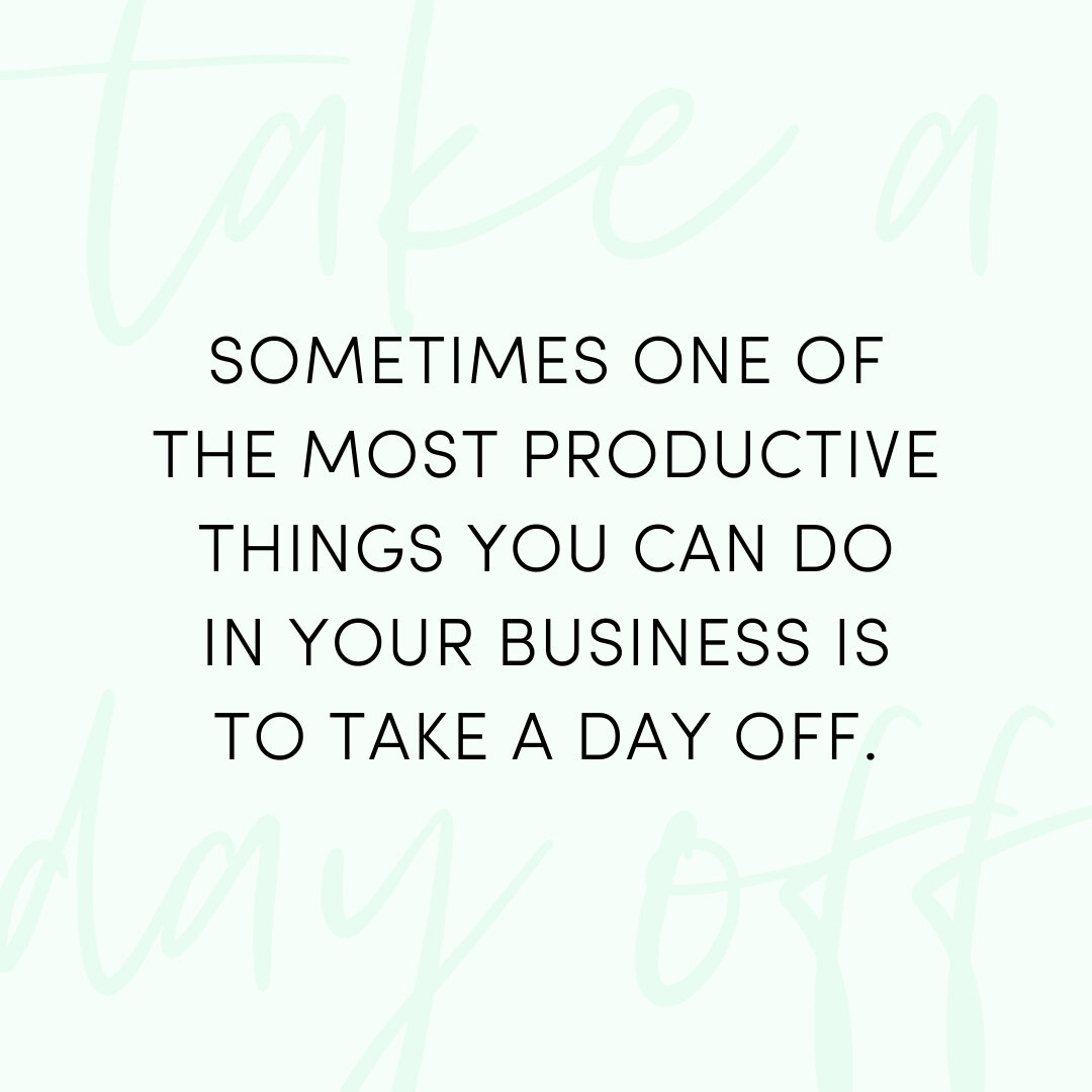 Taking time off for no reason won't hurt your business.⠀⠀⠀⠀⠀⠀⠀⠀⠀
⠀⠀⠀⠀⠀⠀⠀⠀⠀
In fact, it'll probably help!⠀⠀⠀⠀⠀⠀⠀⠀⠀
⠀⠀⠀⠀⠀⠀⠀⠀⠀
I know what it feels like to want to keep hustling. Your mind has a million ideas to implement, but your body might be yelling