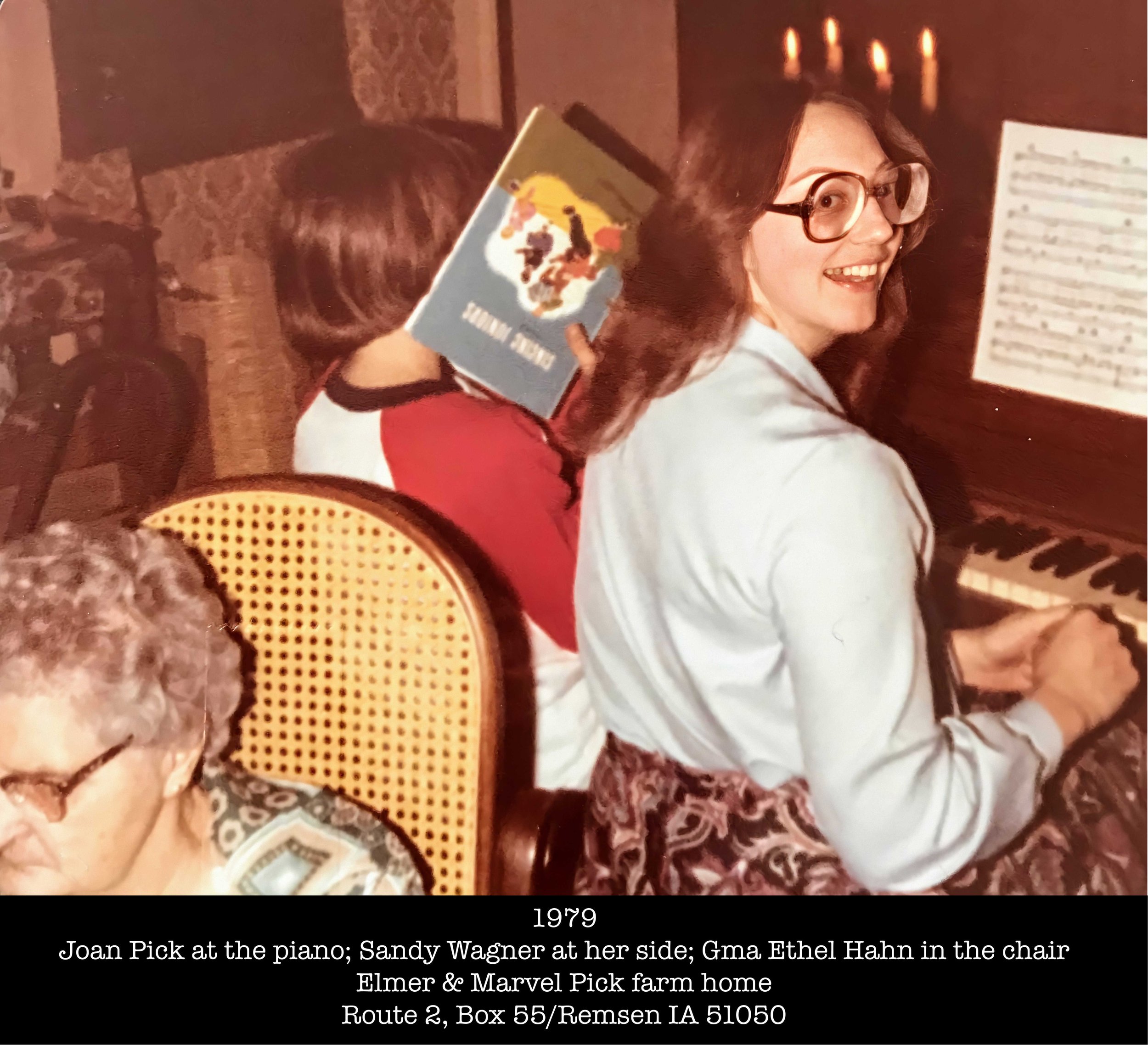 1979 Pick Joan Sandy Gma Hahn piano on the farm.jpg