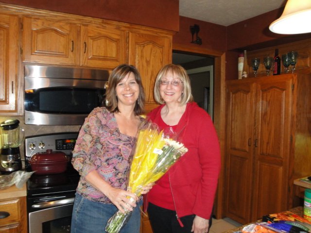 2010 - Joan brings me flowers