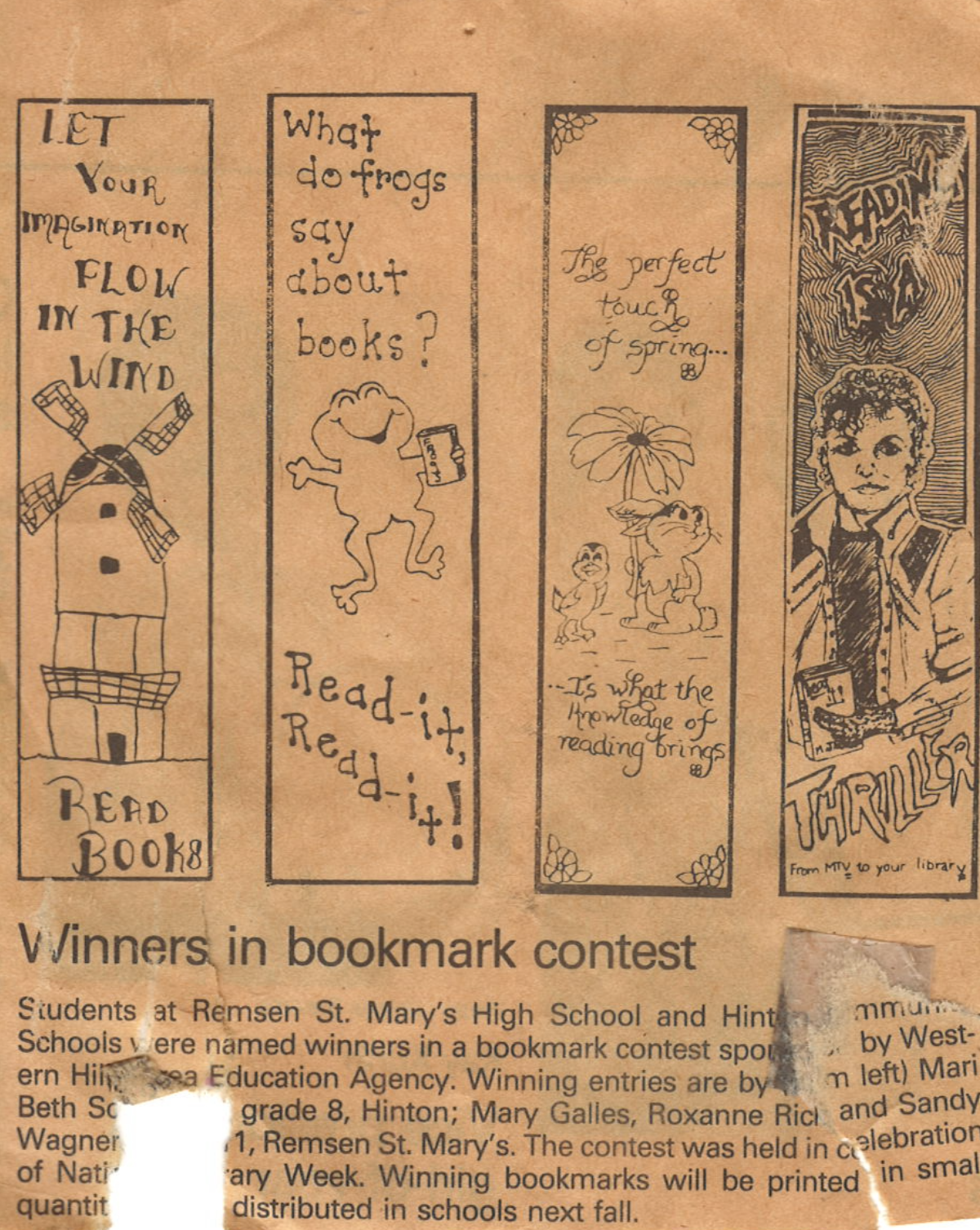 Local paper article on library contest