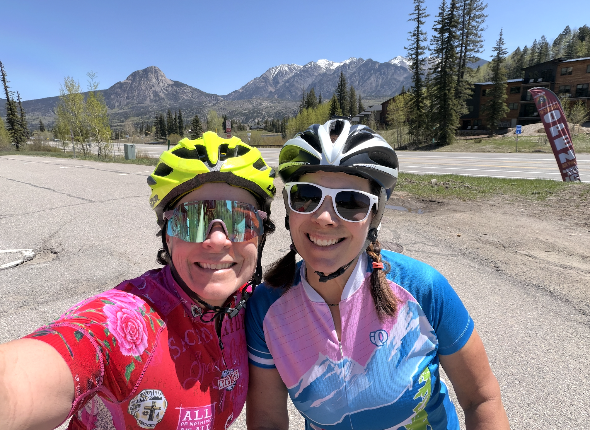 Katie &amp; me on a training ride up to Purg