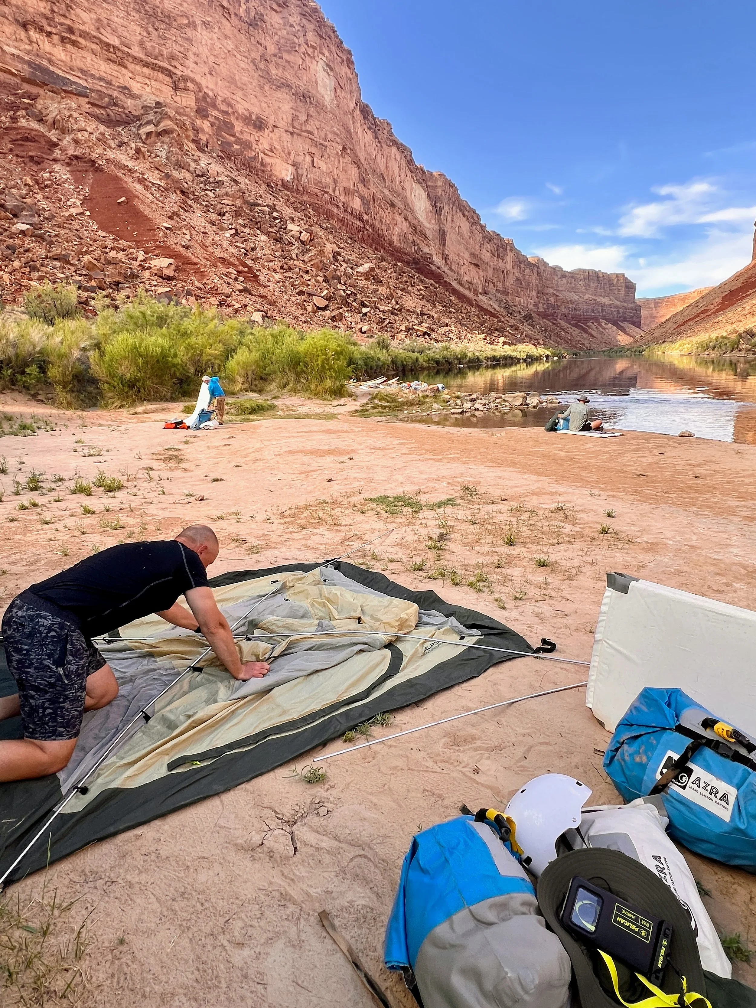Garrett, our tent set-up pro