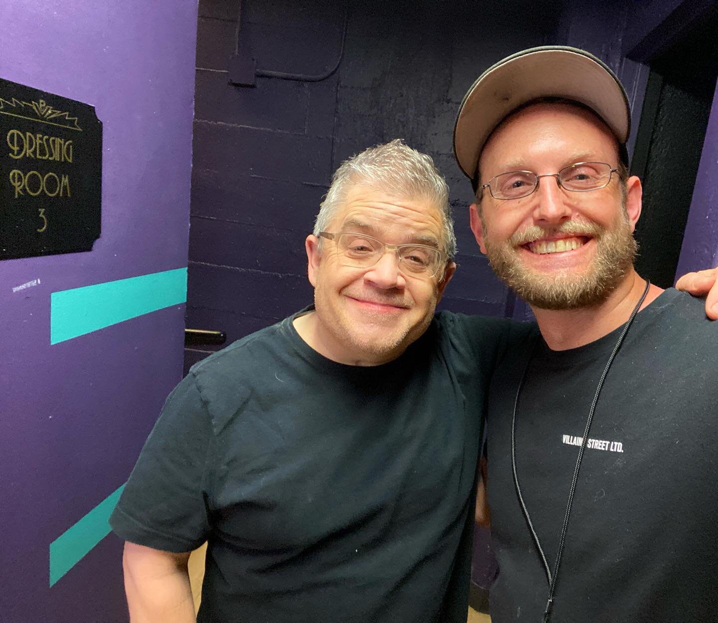 This is @snowmanfilms rocking our BASIC VILLAIN TEE while working with the legendary @pattonoswalt &bull; Get your custom black swag at Villainy Street apparel. Throw it up. Tag us, and we will feature you. &lt;link in bio&gt; // #PattonOswalt #Snowm