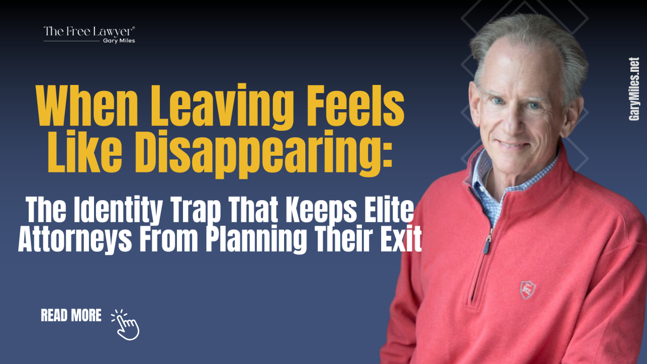 When Leaving Feels Like Disappearing: The Identity Trap That Keeps Elite Attorneys From Planning Their Exit