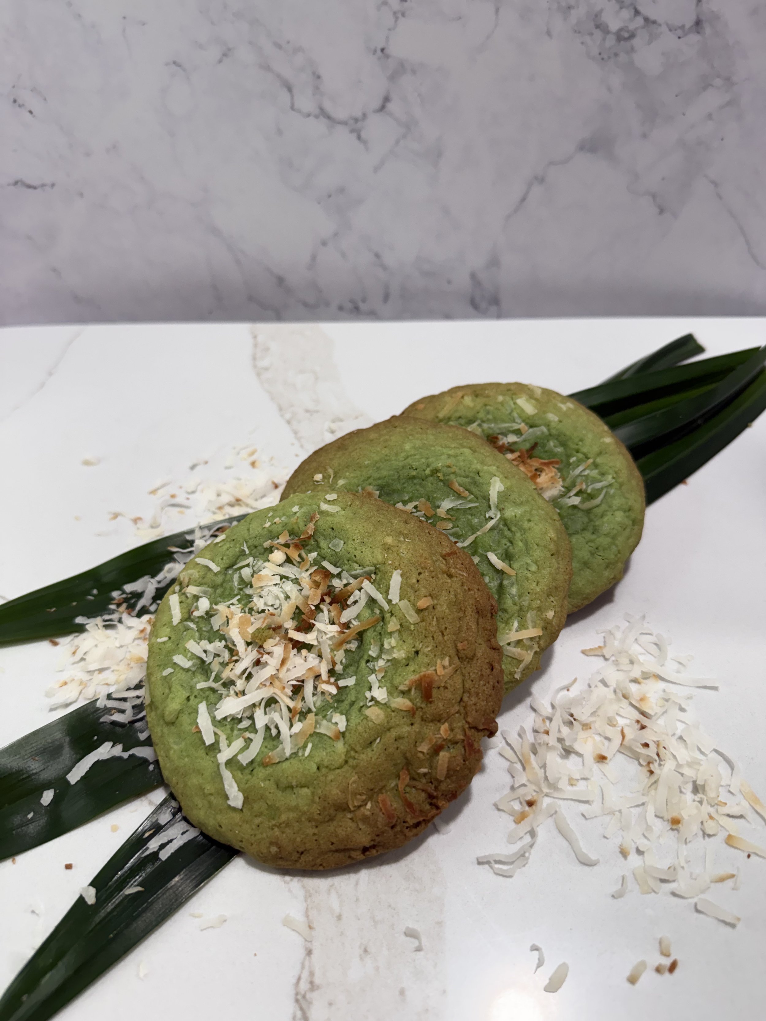 Pandan Coconut Cookies