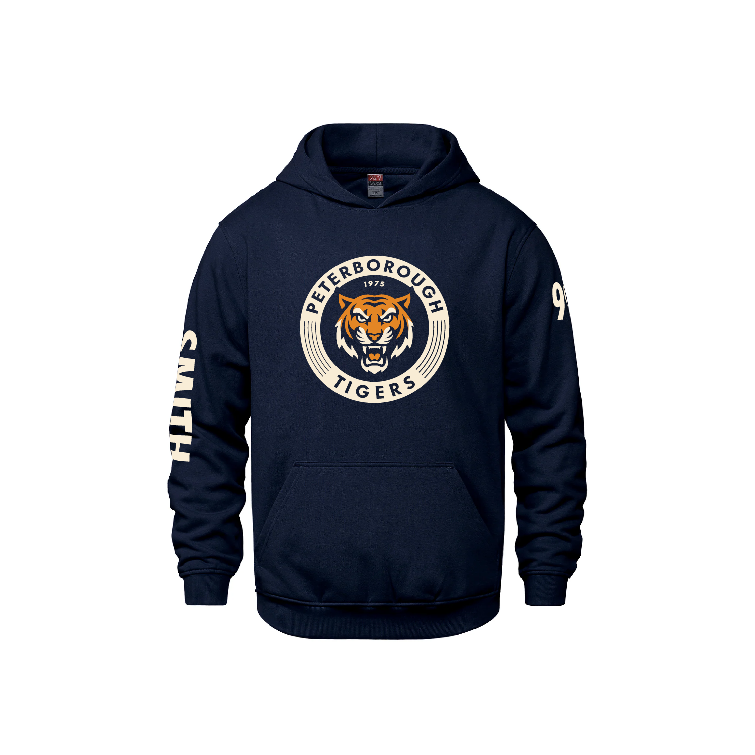 TIGERS RETRO BADGE HOODIE (NAVY)