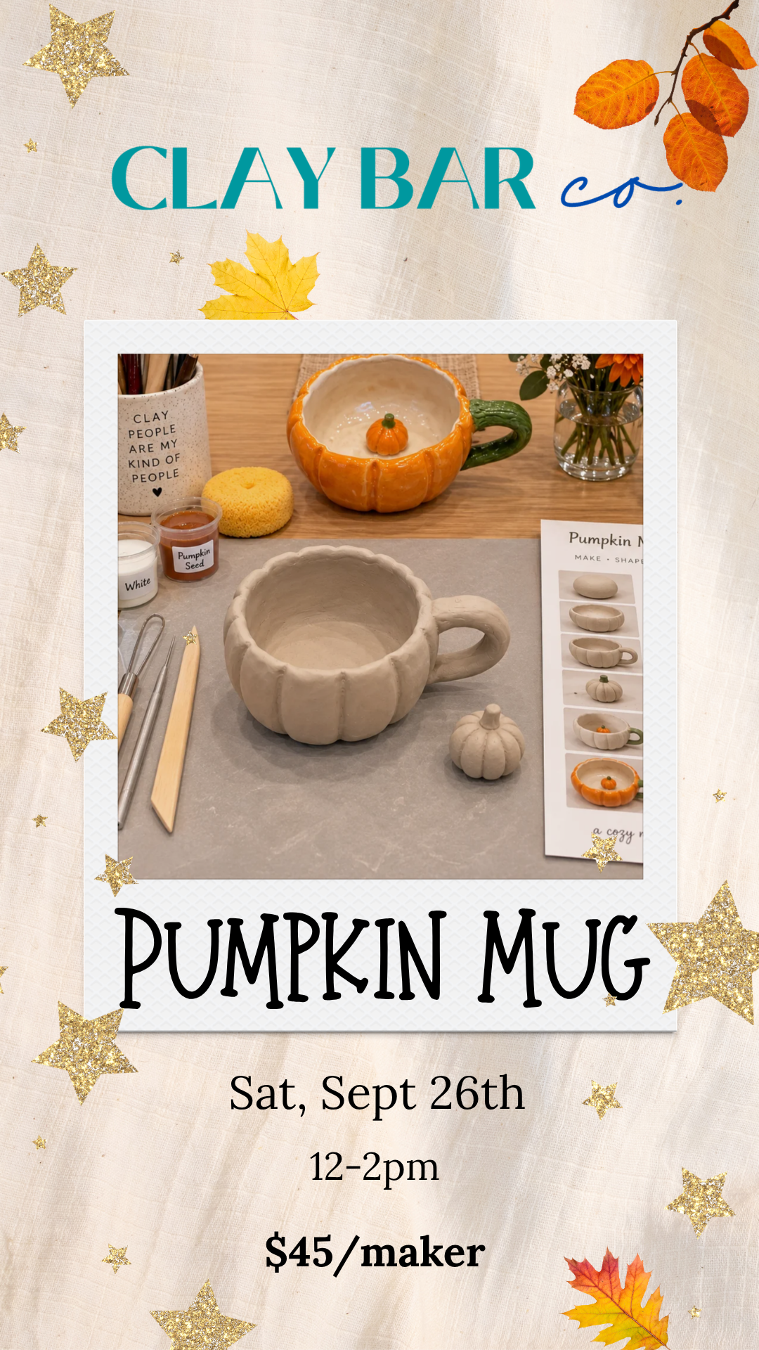 9/26 Pumpkin Mug Workshop
