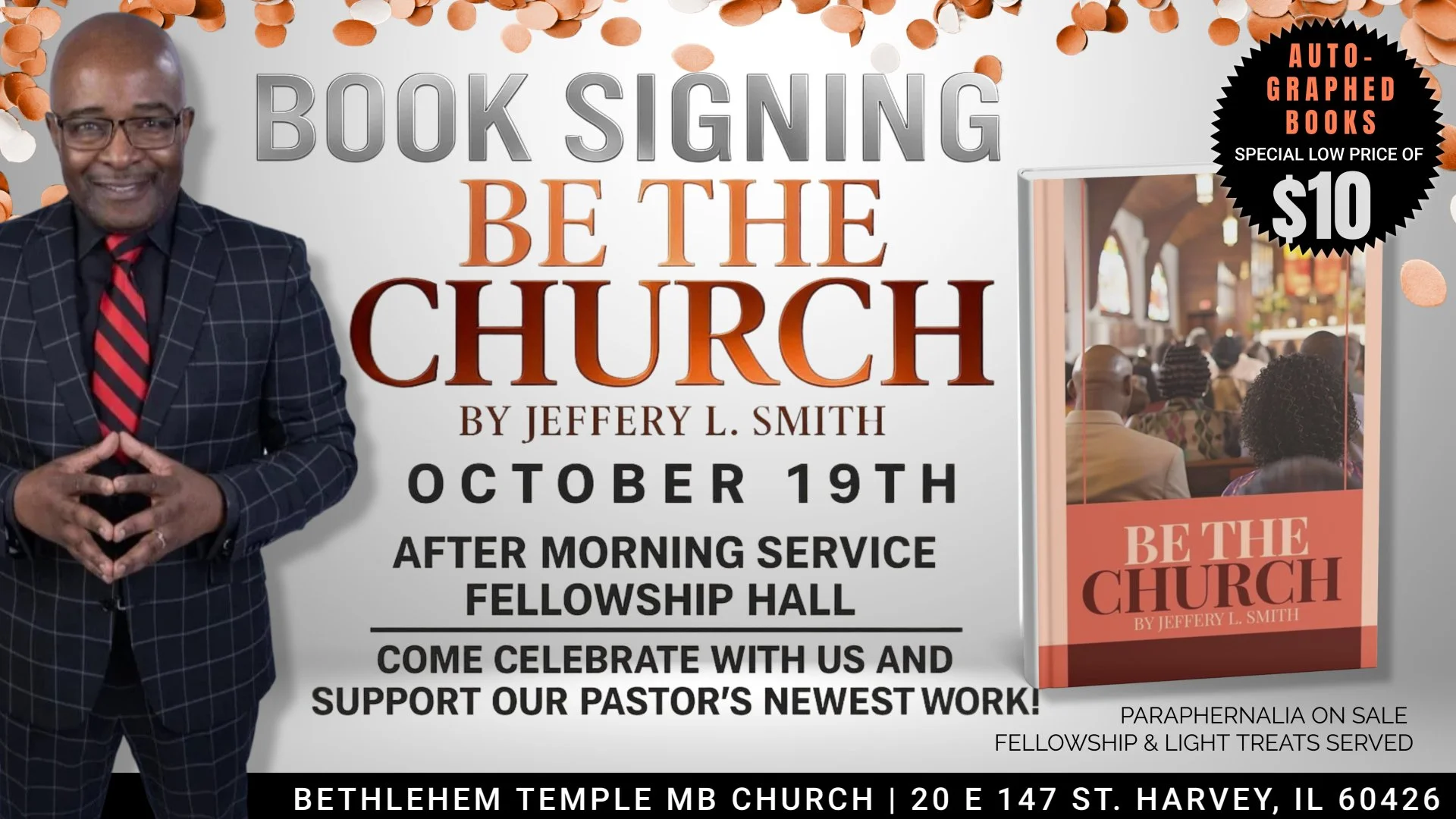 Book Signing Event.        "Be The Church" by                Rev. Jeffrey L. Smith
