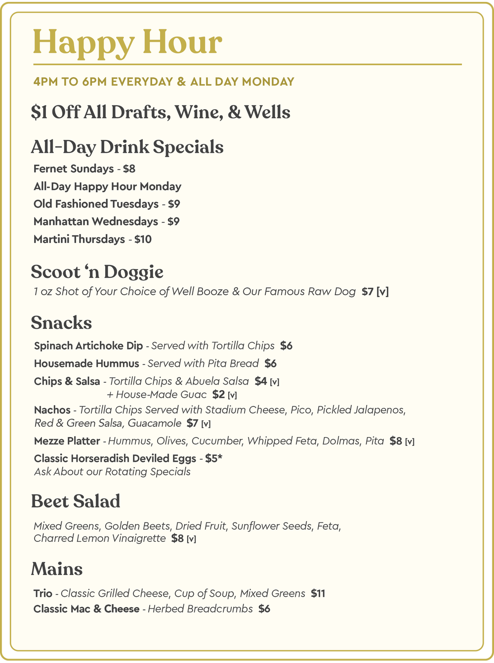 Happy Hour — 5 & DIME