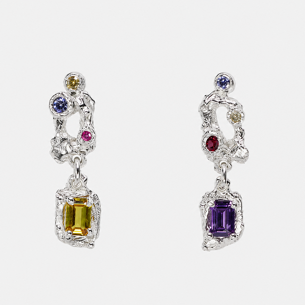 Charmed Earrings (Yellow and purple)