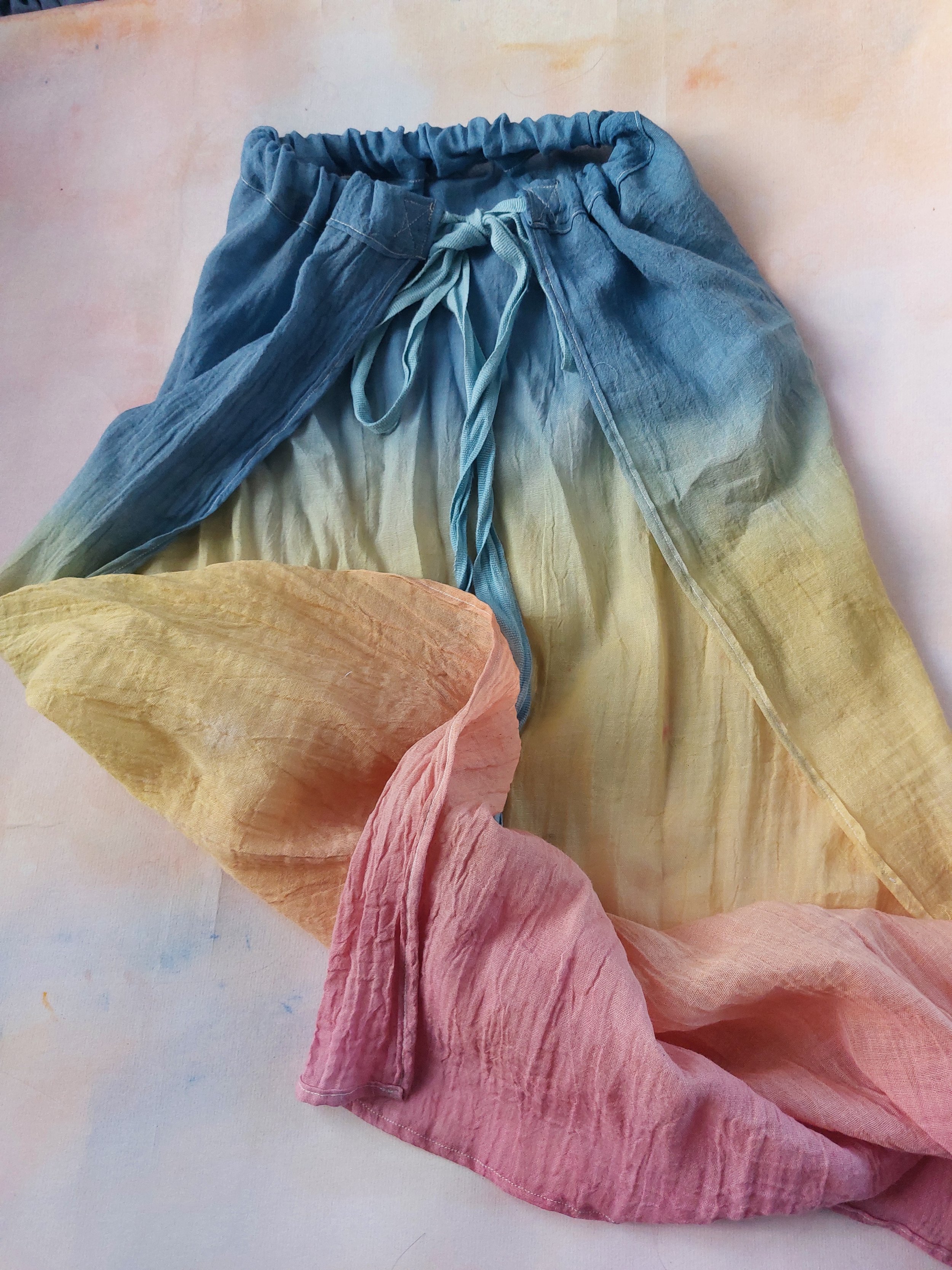 Handdyed Rainbow Muslin Cape