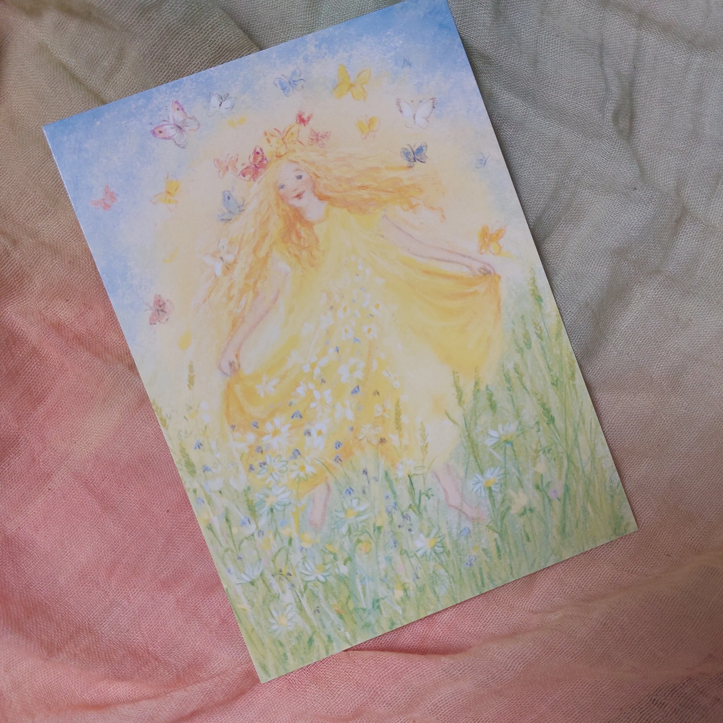 Springtime is back again (postcard) - Marjan van Zeyl