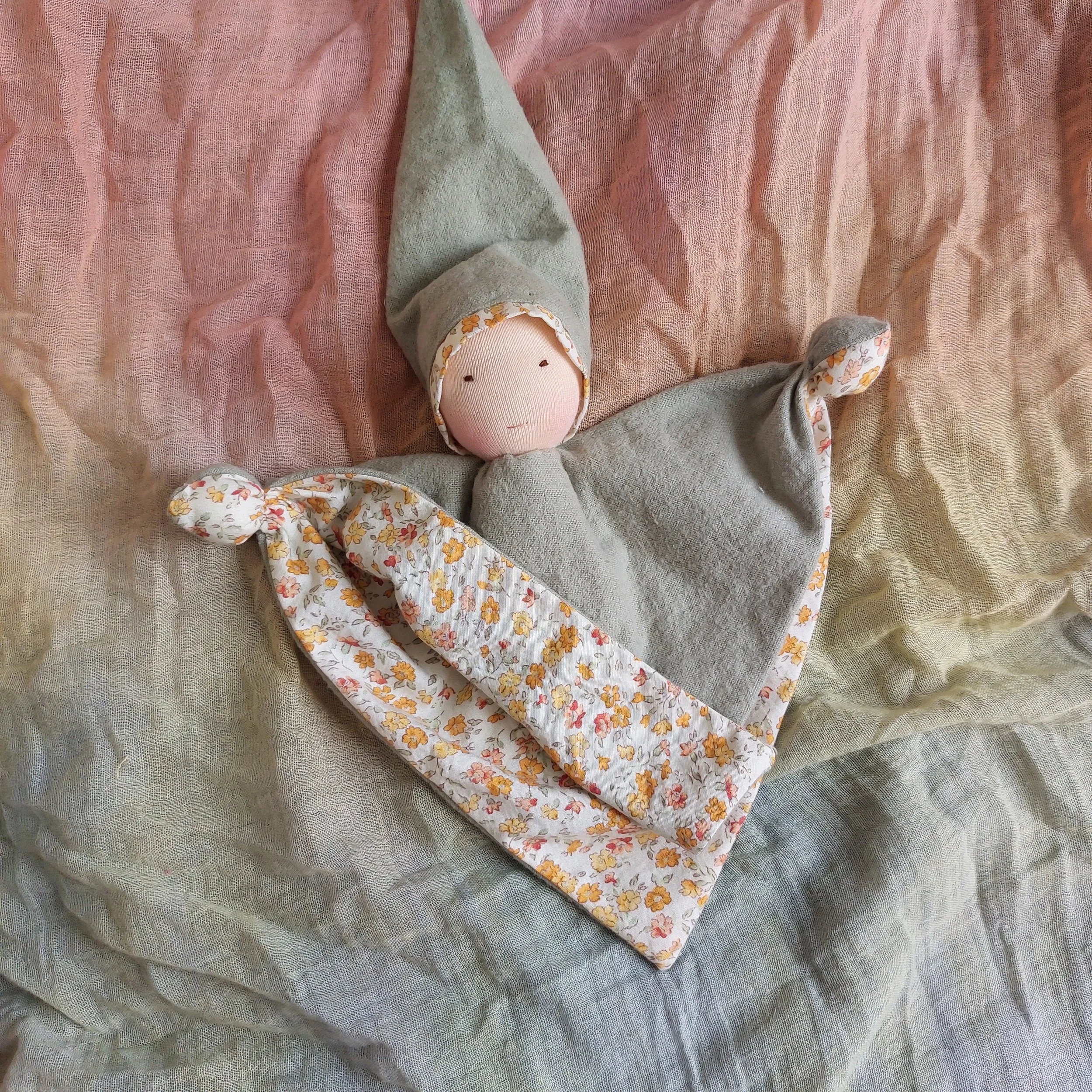 Mini Snuggle Doll - Sage and sunshine floral