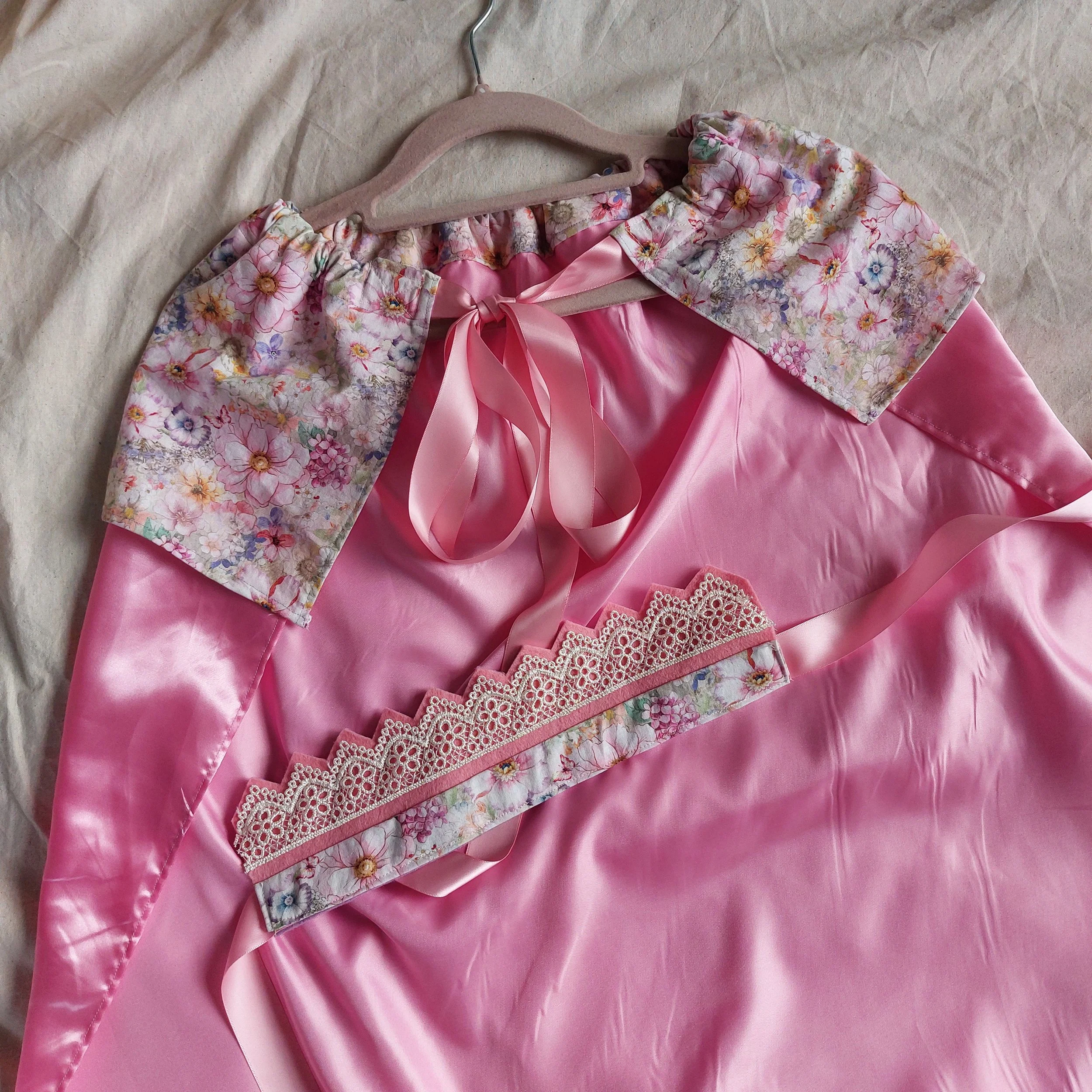 Ethereal Bloom Cape and Crown set - pink