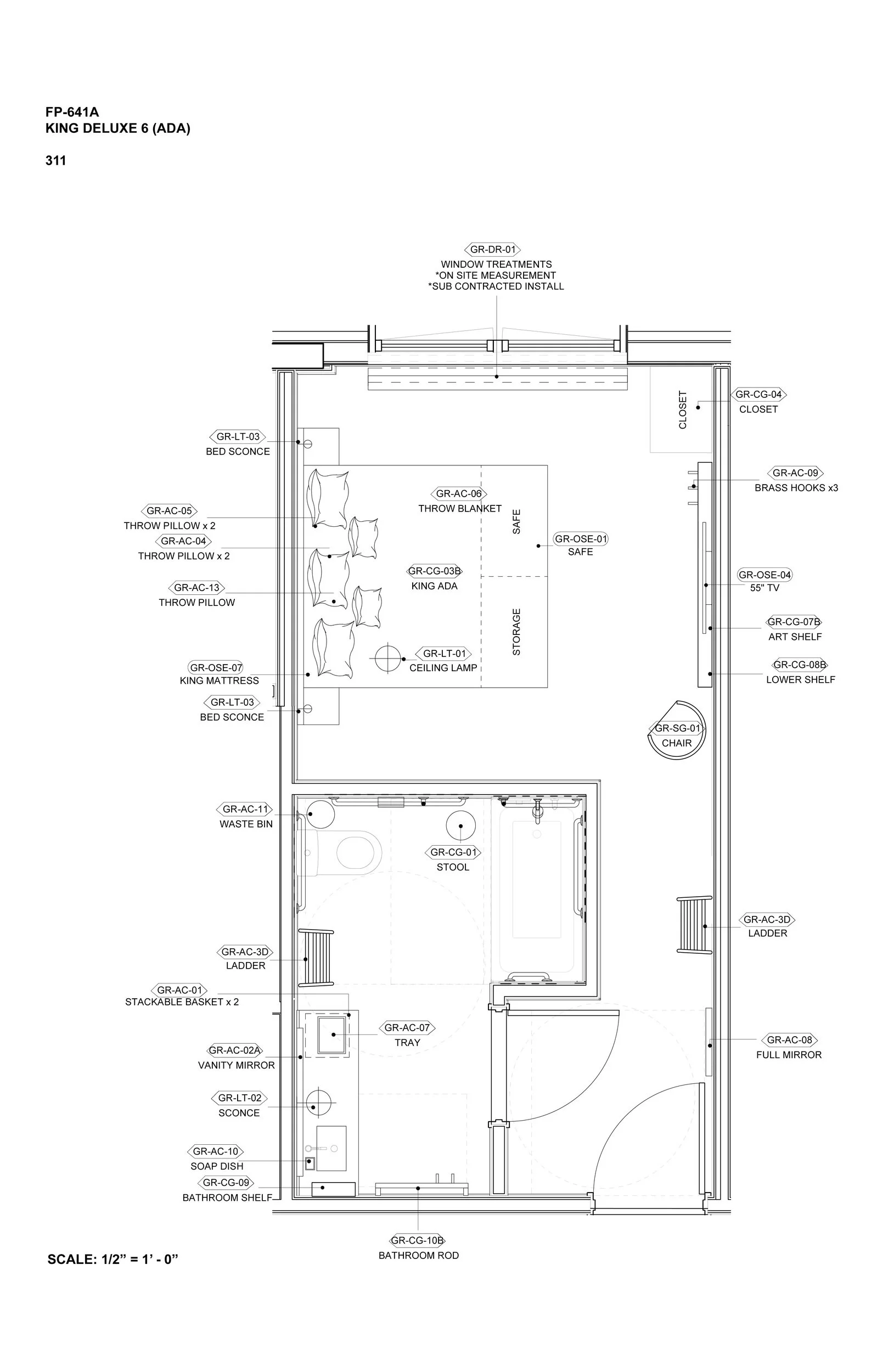 Tagged ADA Room Plan by Lauren Baker