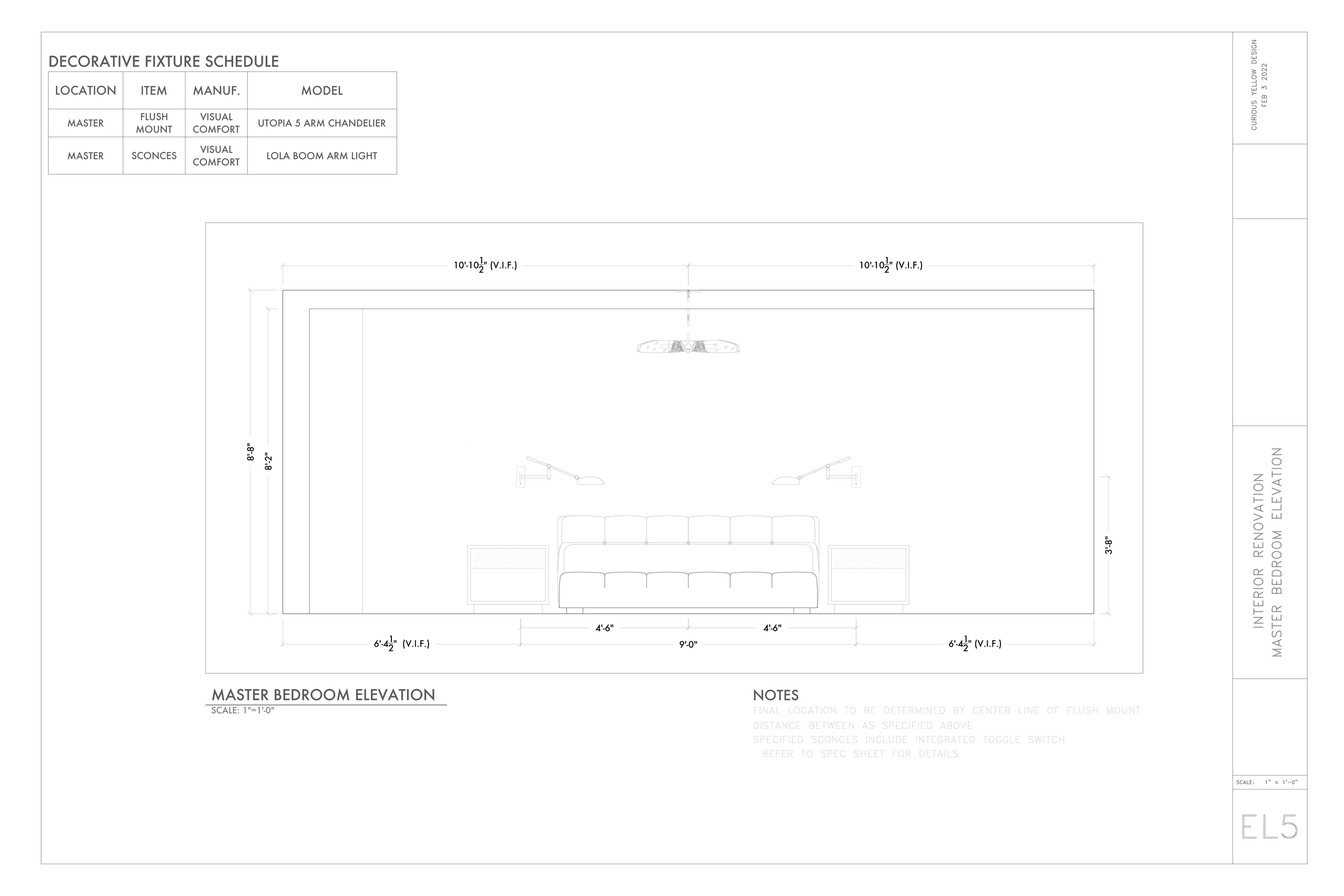 Primary Bedroom Lighting Design by Lauren Baker