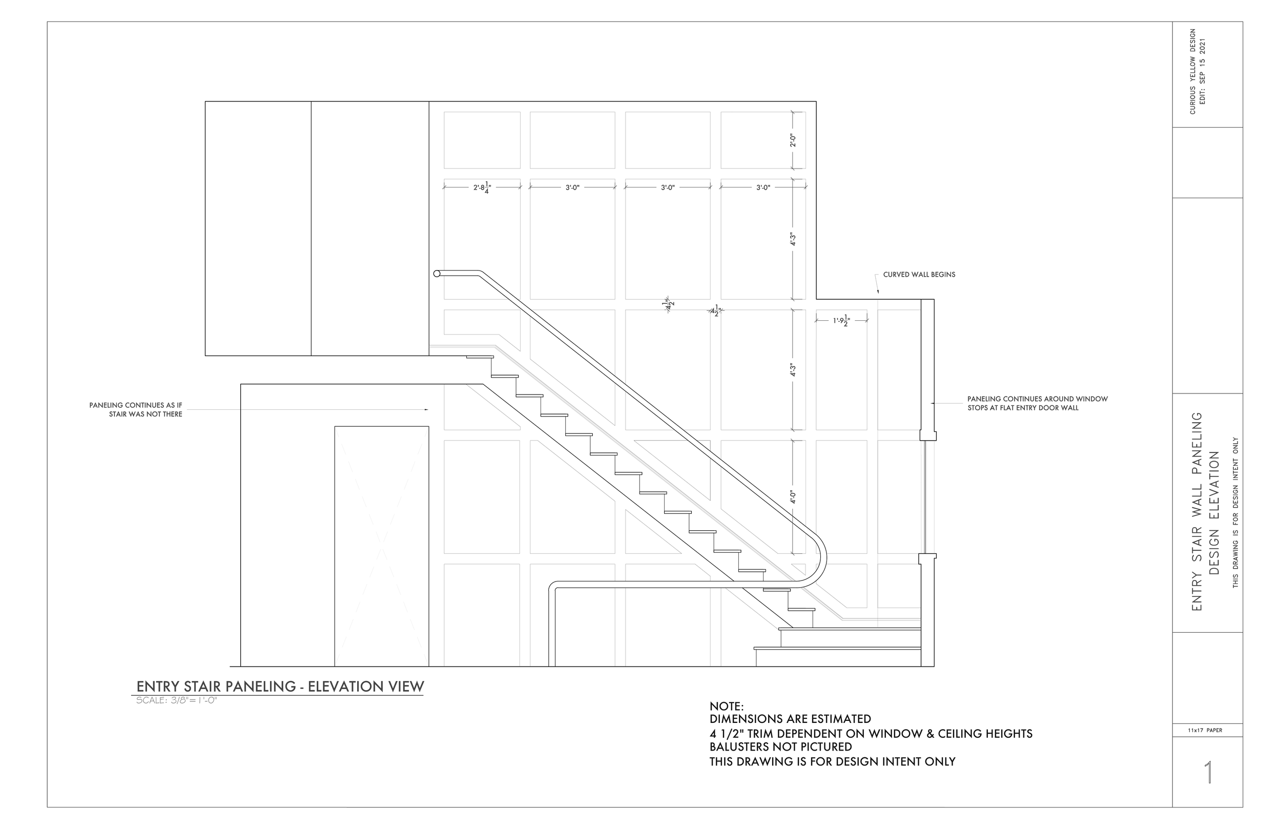 Stairwell Paneling Design by Lauren Baker
