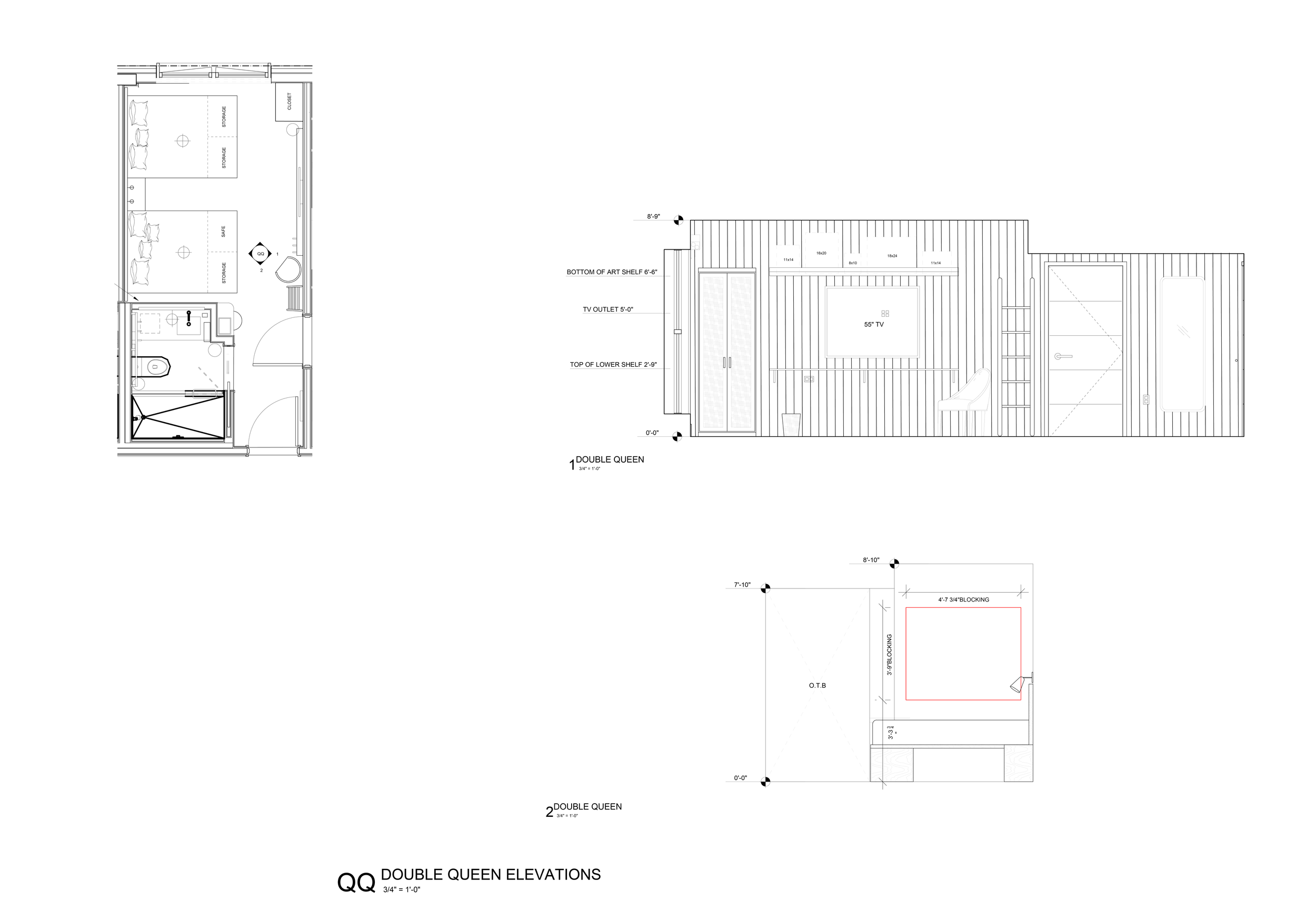 Guest Room Elevation & Art Suggestion by Lauren Baker
