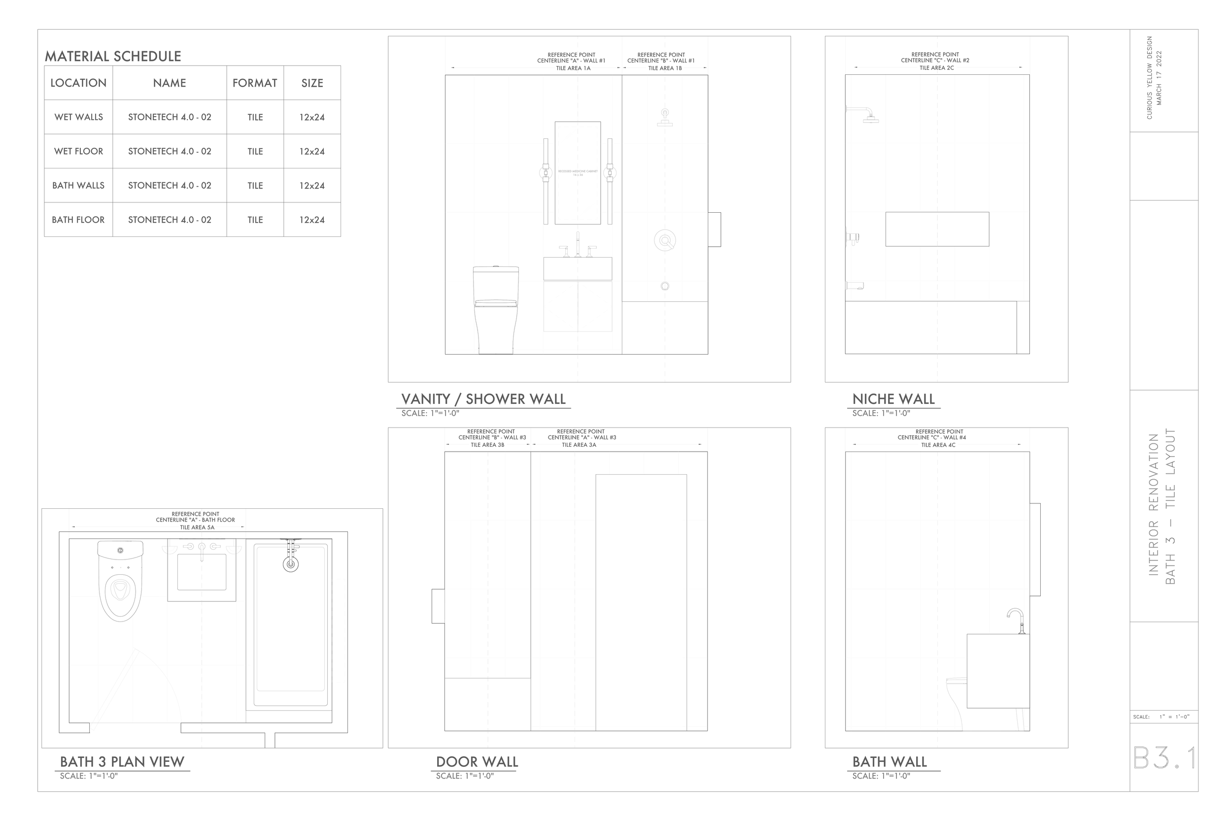 Guest Bath Tile Layout by Lauren Baker