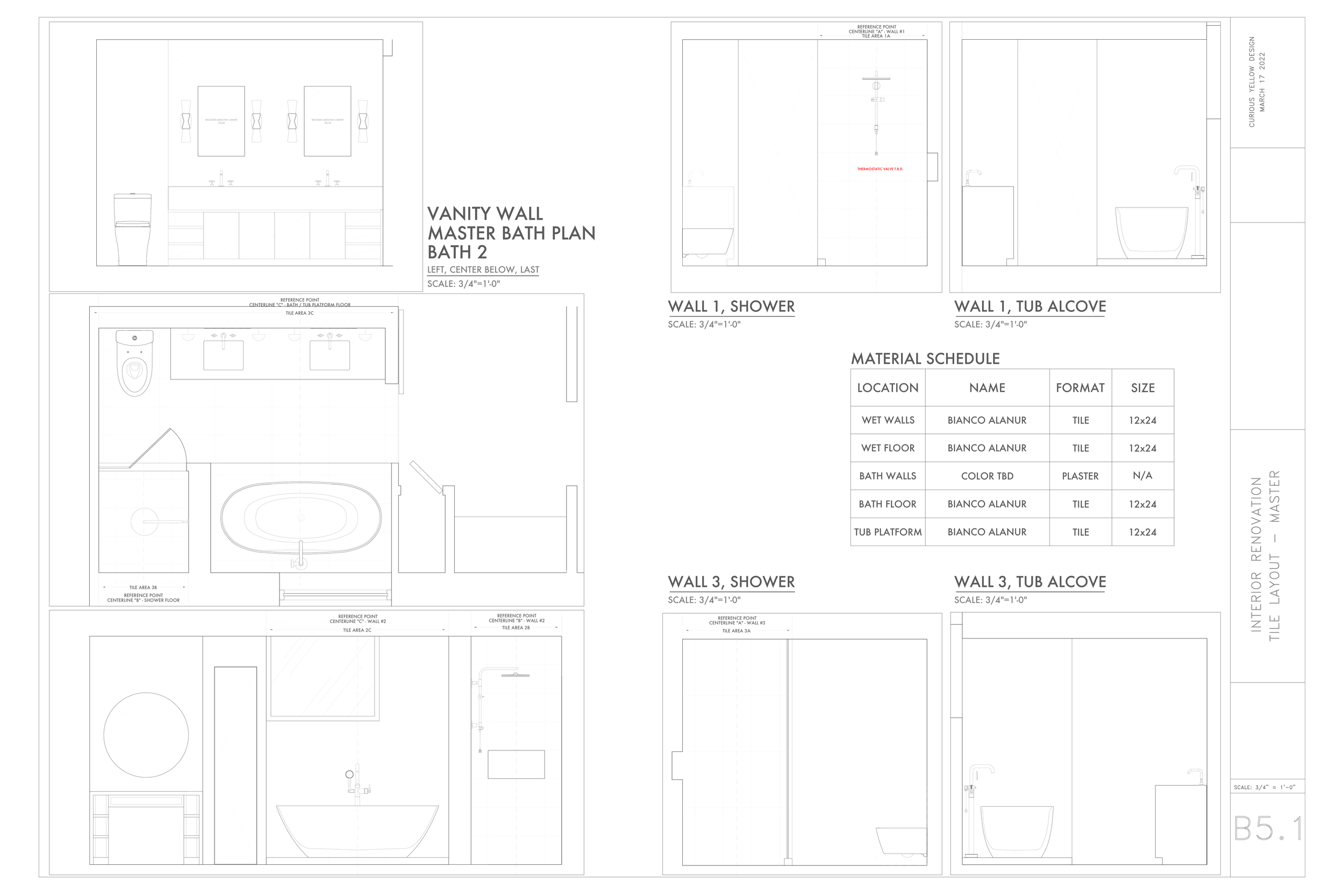 Primary Bath Tile Layout by Lauren Baker