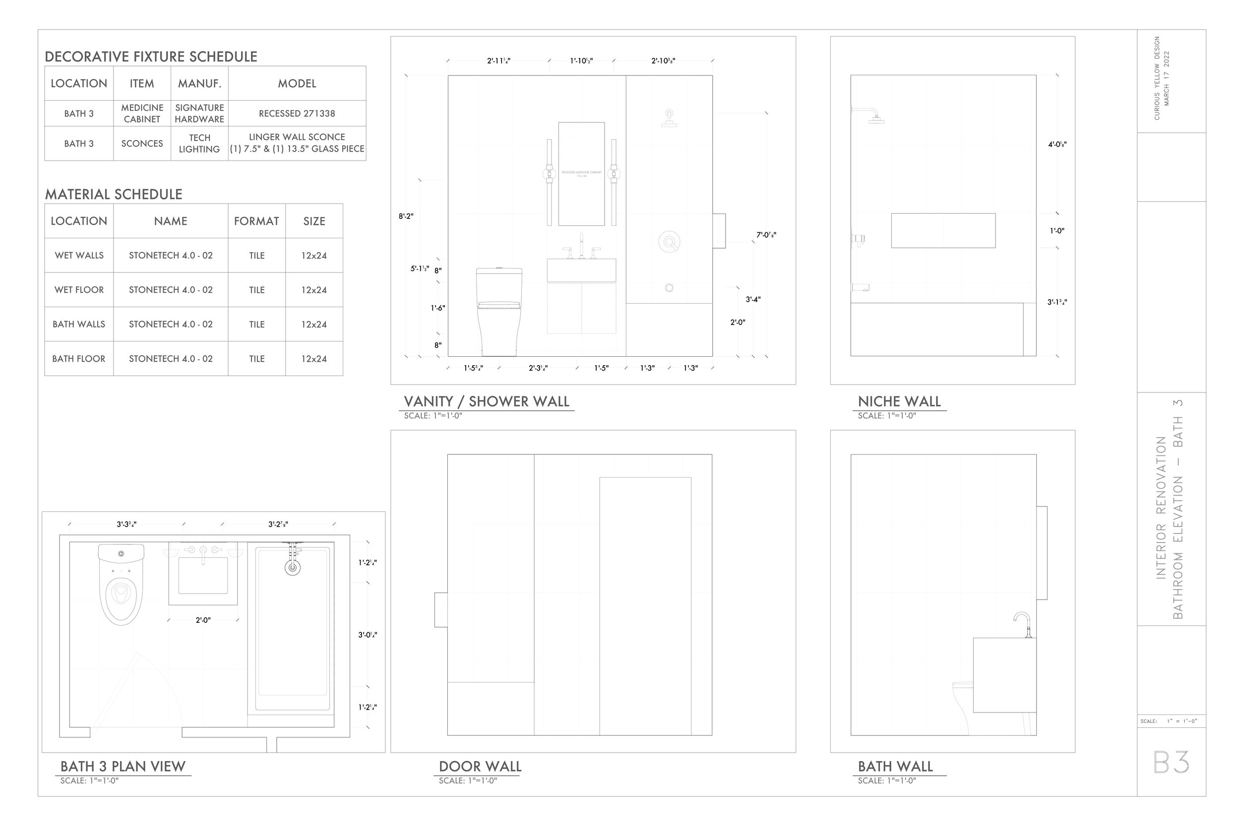 Guest Bath Design Drawings by Lauren Baker