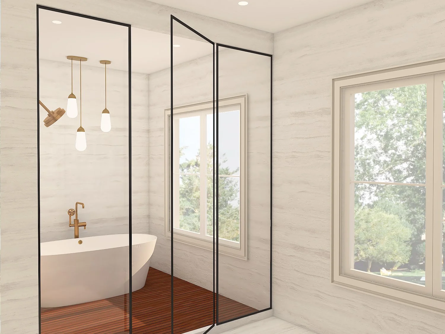 Primary Shower Rendering by Lauren Baker