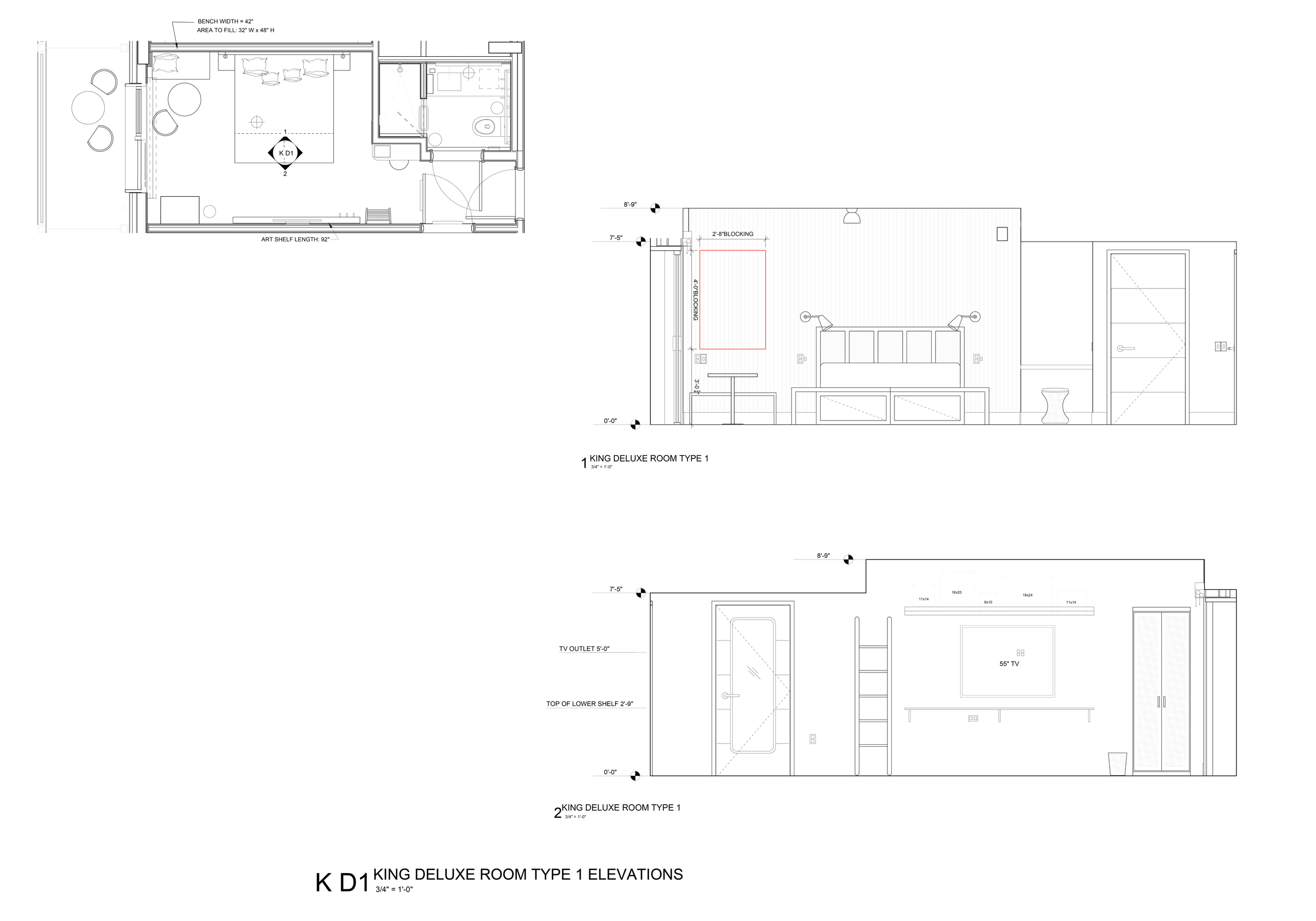 Guest Room Elevation & Art Suggestion by Lauren Baker