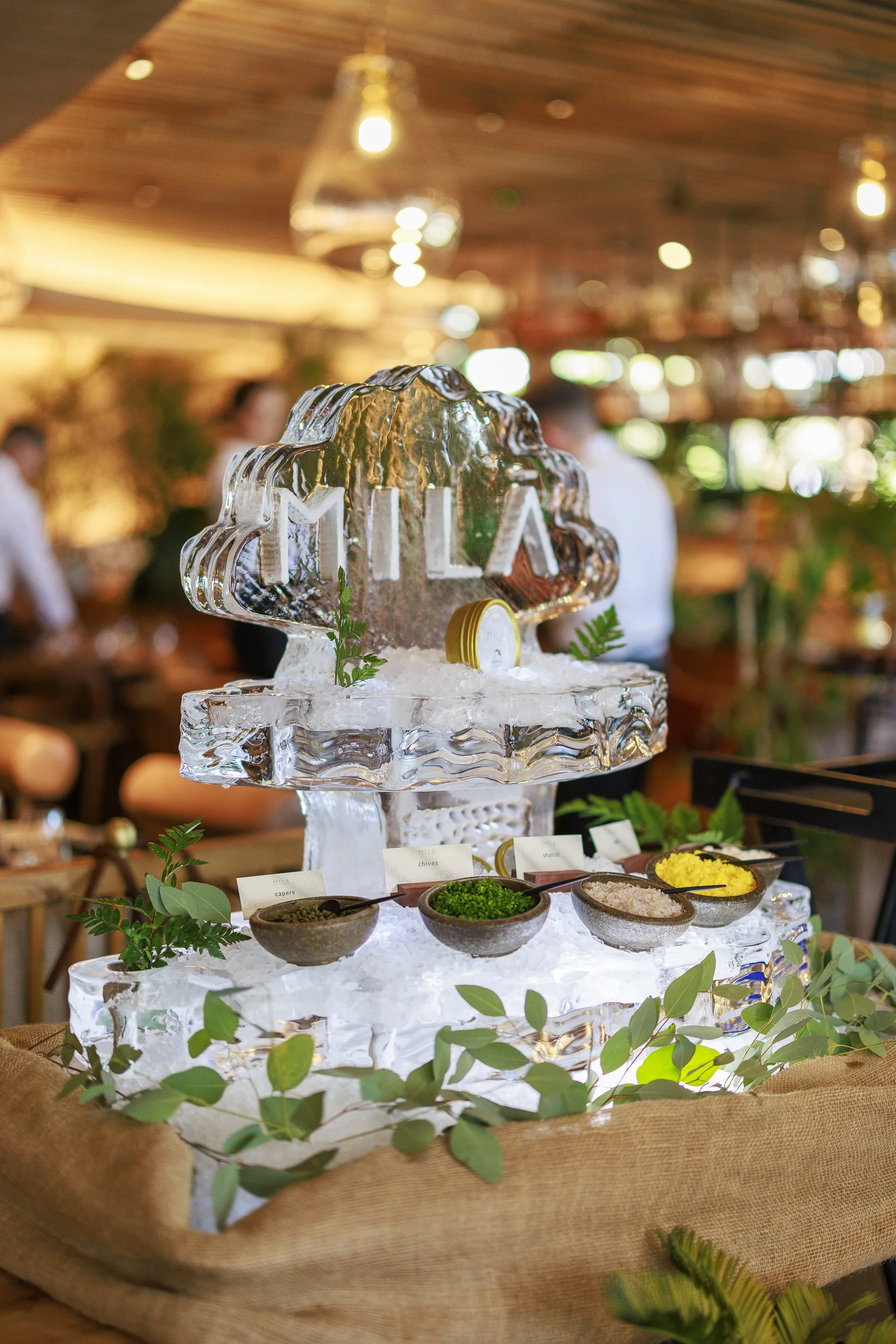 MILA's ice statue to keep the caviar cool during the buffet experience.