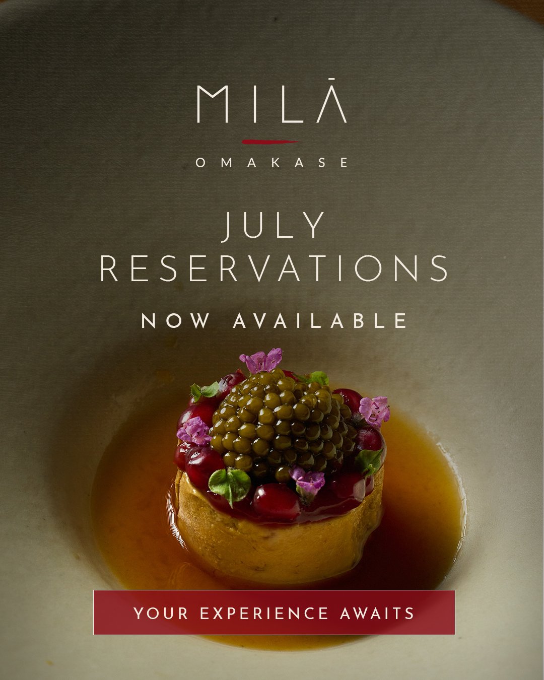 From delicate garnishes to seasonal selections, every element is curated to delight. Secure your July reservation now through the link in bio. #MILAomakase
