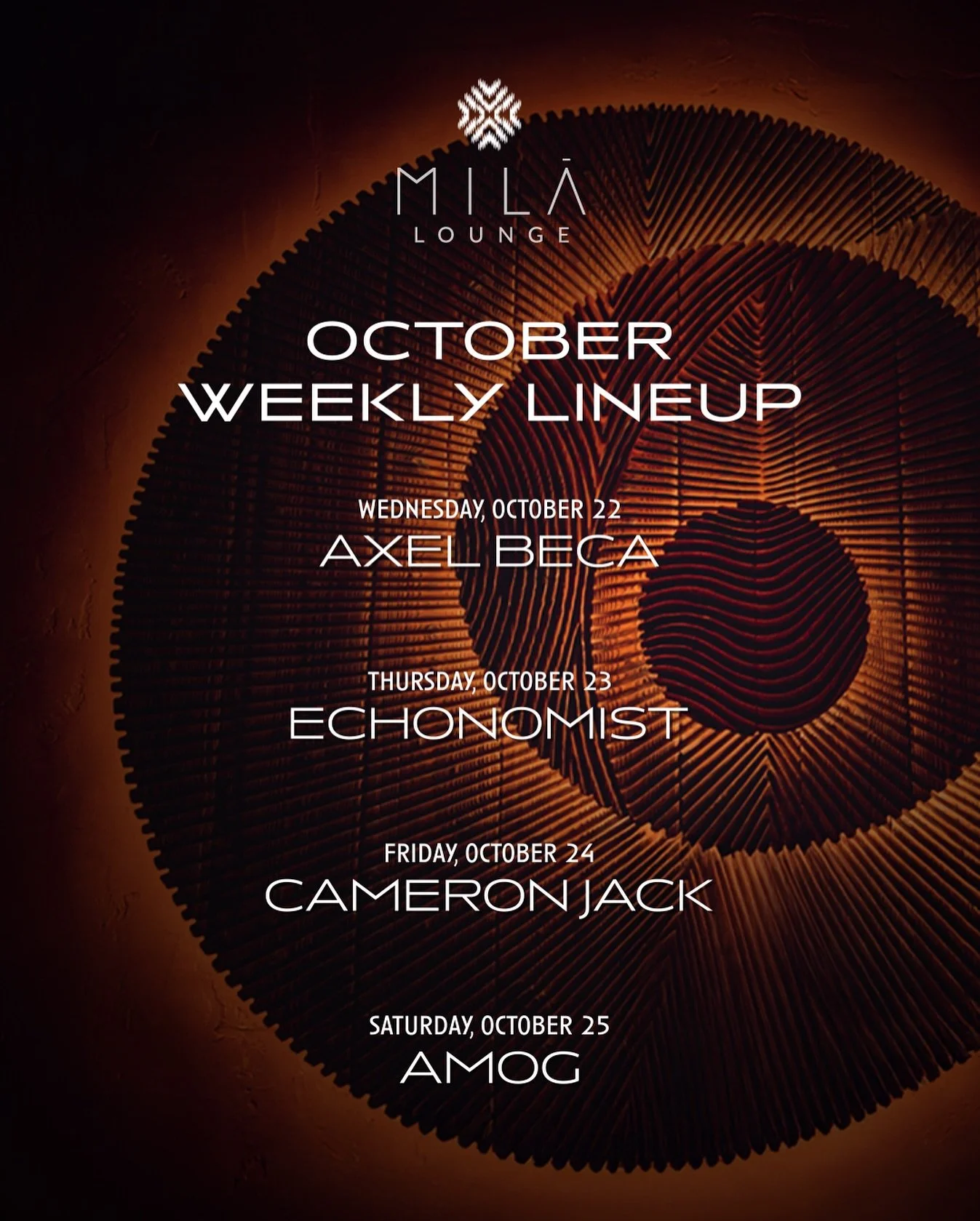 Where the sound takes control and the night takes shape. Reserve your table: reservations@milalounge.com