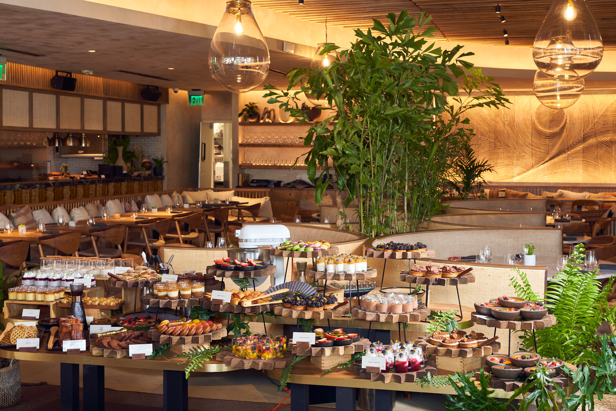 Image of MILA's brunch dessert buffet.