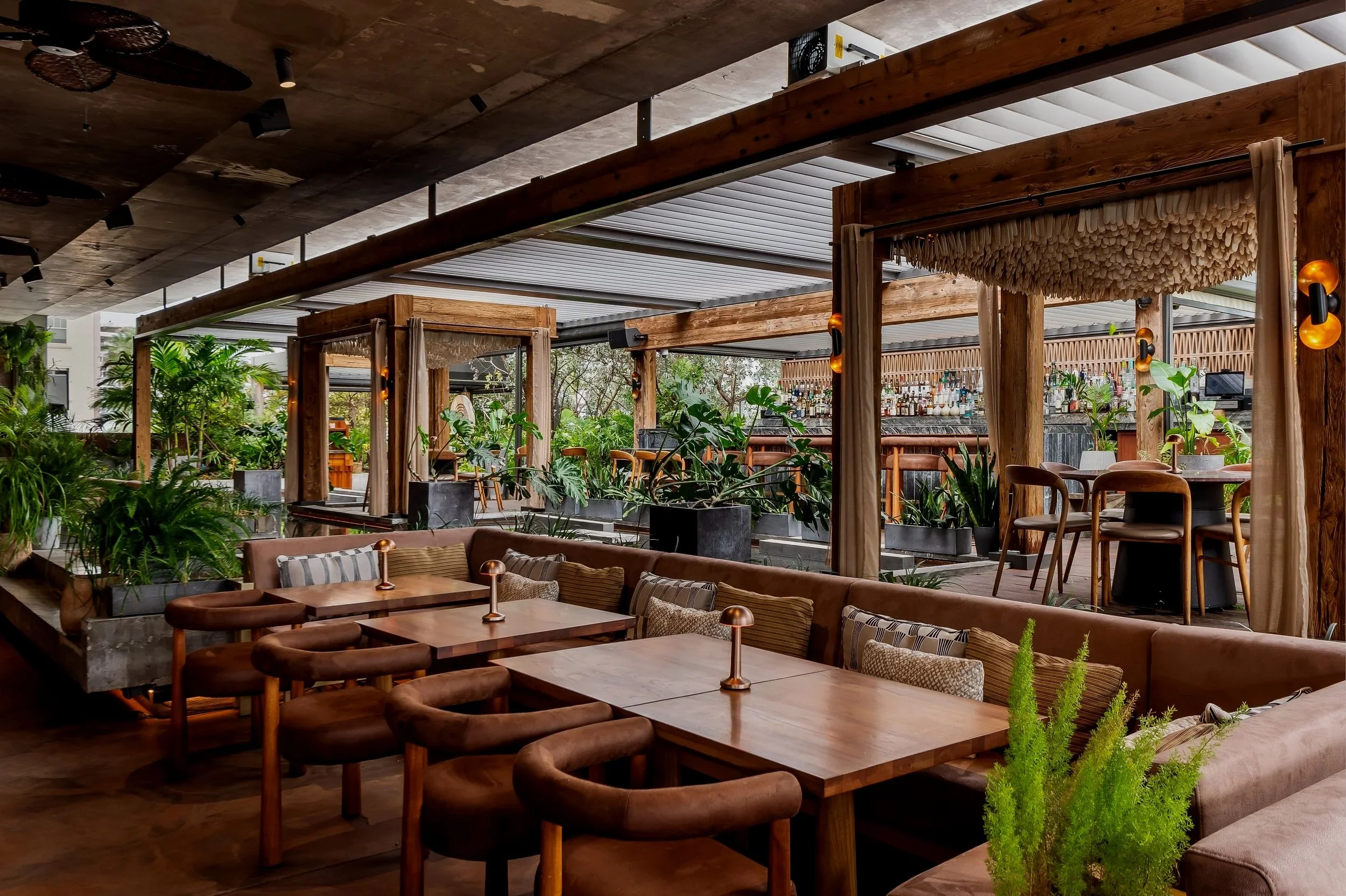 MILA's outdoor rooftop dining area.