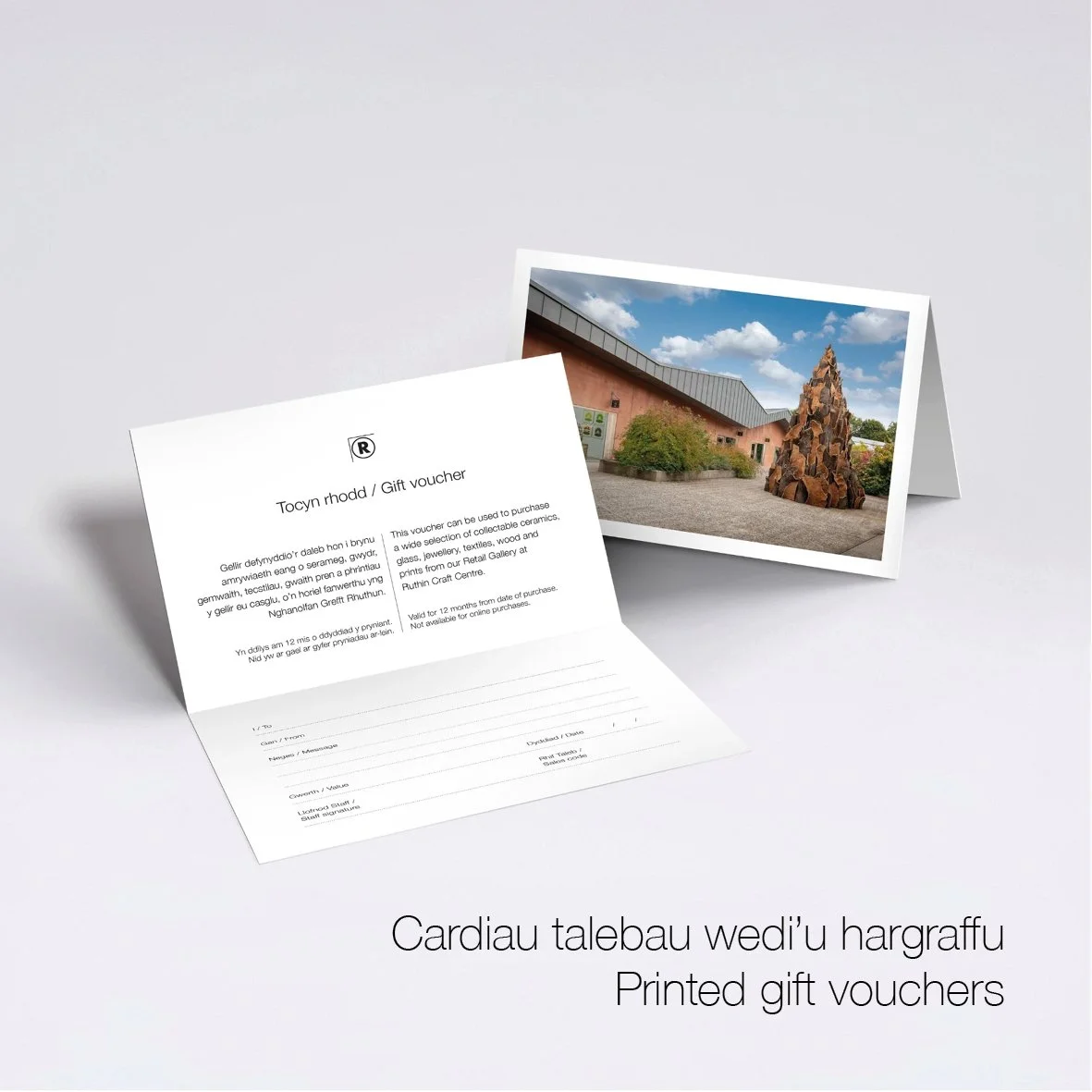 ....Printed Gift Voucher..Cardiau Talebau Wedi'u....
