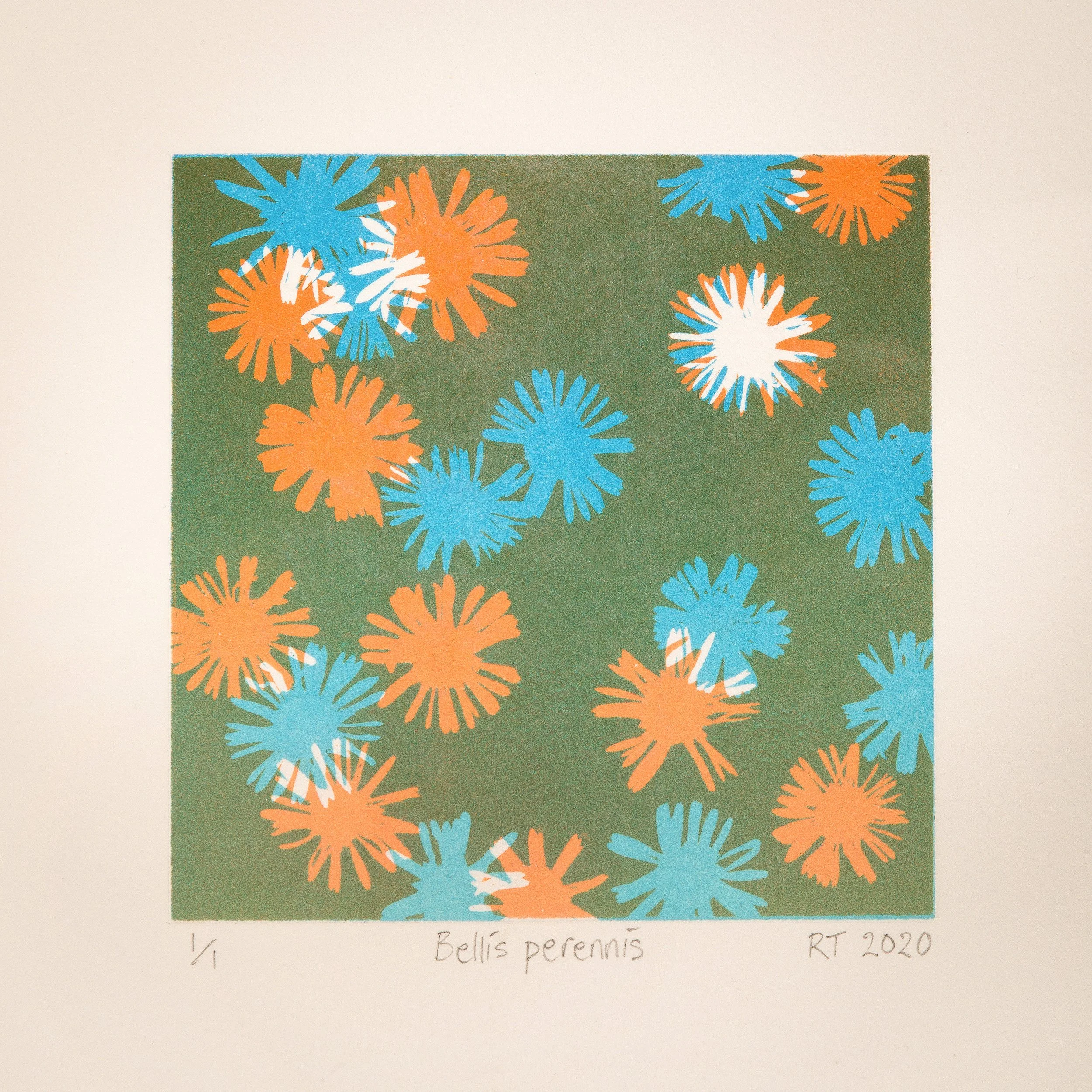 ....Ruth Thomas – Bellis Perennis Print..Ruth Thomas – Bellis Perennis, Monodeip....