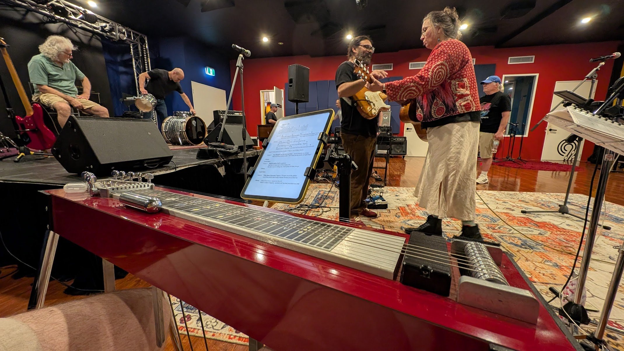 Rehearsal for a Sydney Jerry Garcia tribute show in 2025, featuring my Zum Stage One pedal steel guitar
