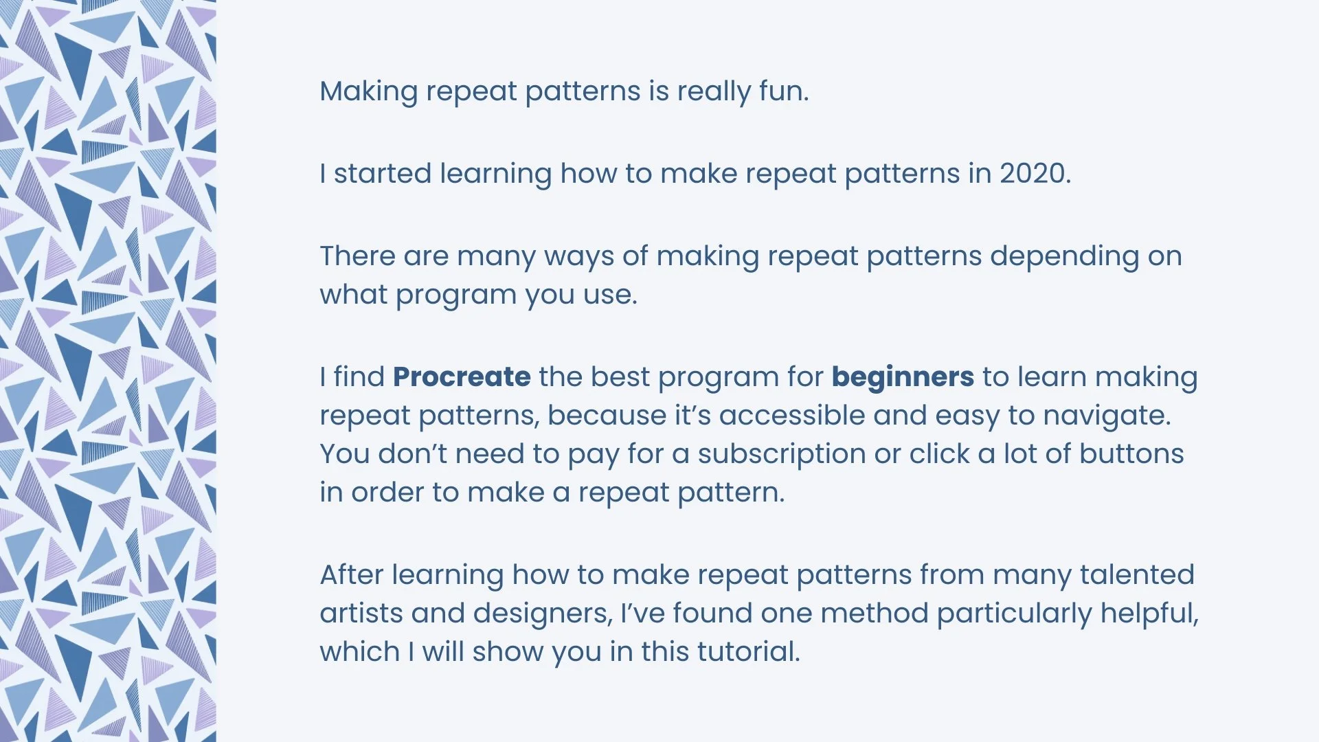 introduction to my full drop pattern tutorial