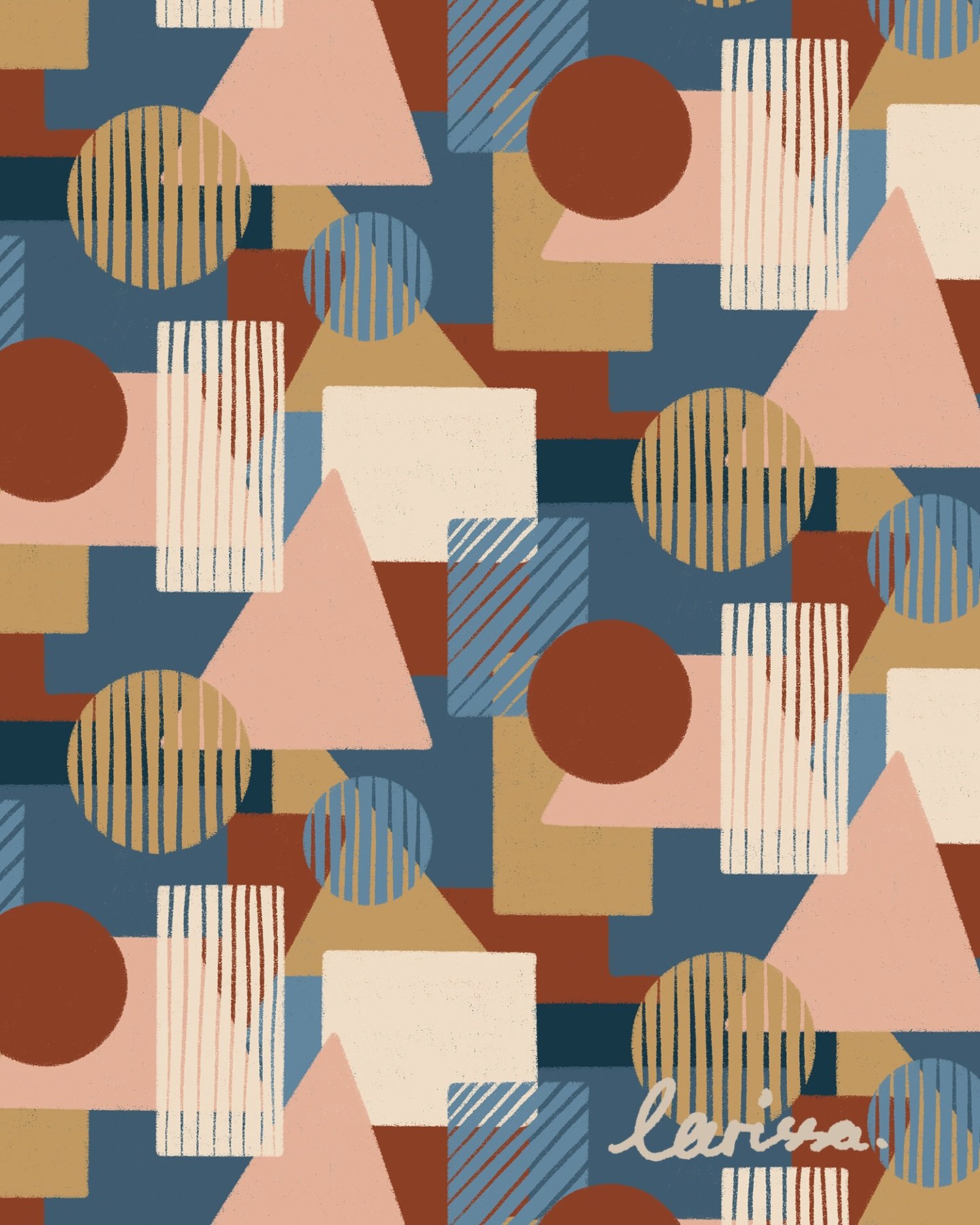 Day 5 practice of my 5-Day Pattern Challenge using geometric elements 

I&rsquo;ve taken on a 5-Day Pattern Challenge recently and created a pattern a day in Procreate for 5 days straight. The theme is to use geometric elements like lines, dots, and 