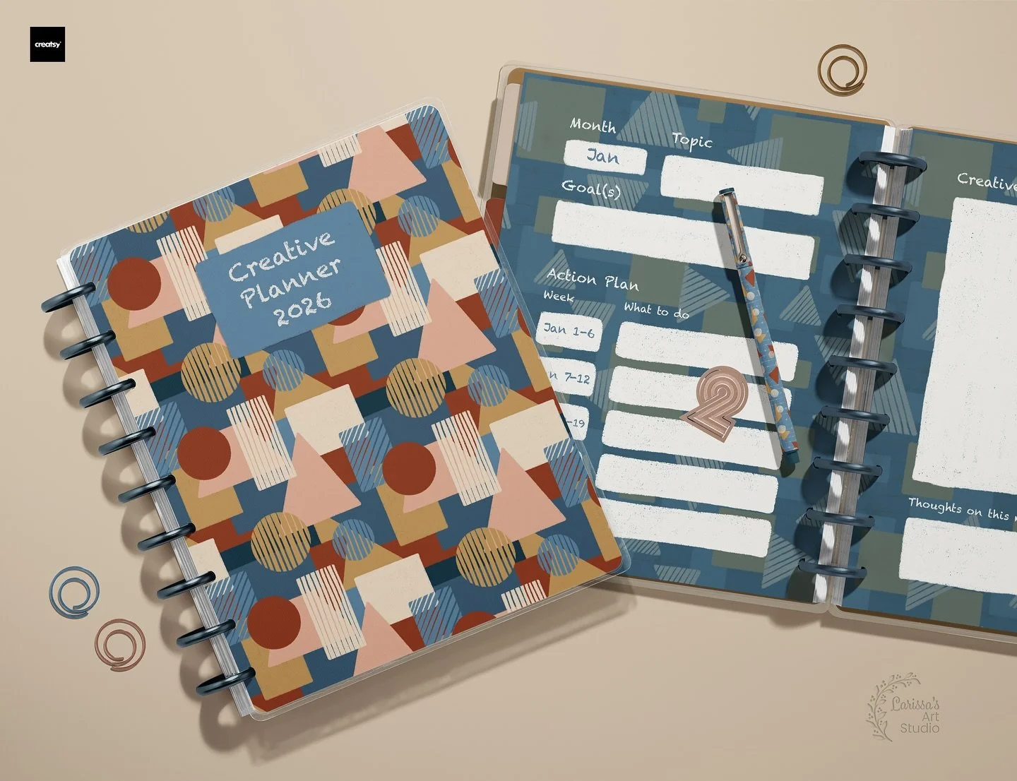 Entering week 2 of the @creatsyofficial Back to School Challenge! The way I designed for this mockup is to use my own creative planner spread. I made my own creative planner at the start of this year and have been using it to keep track of my creativ