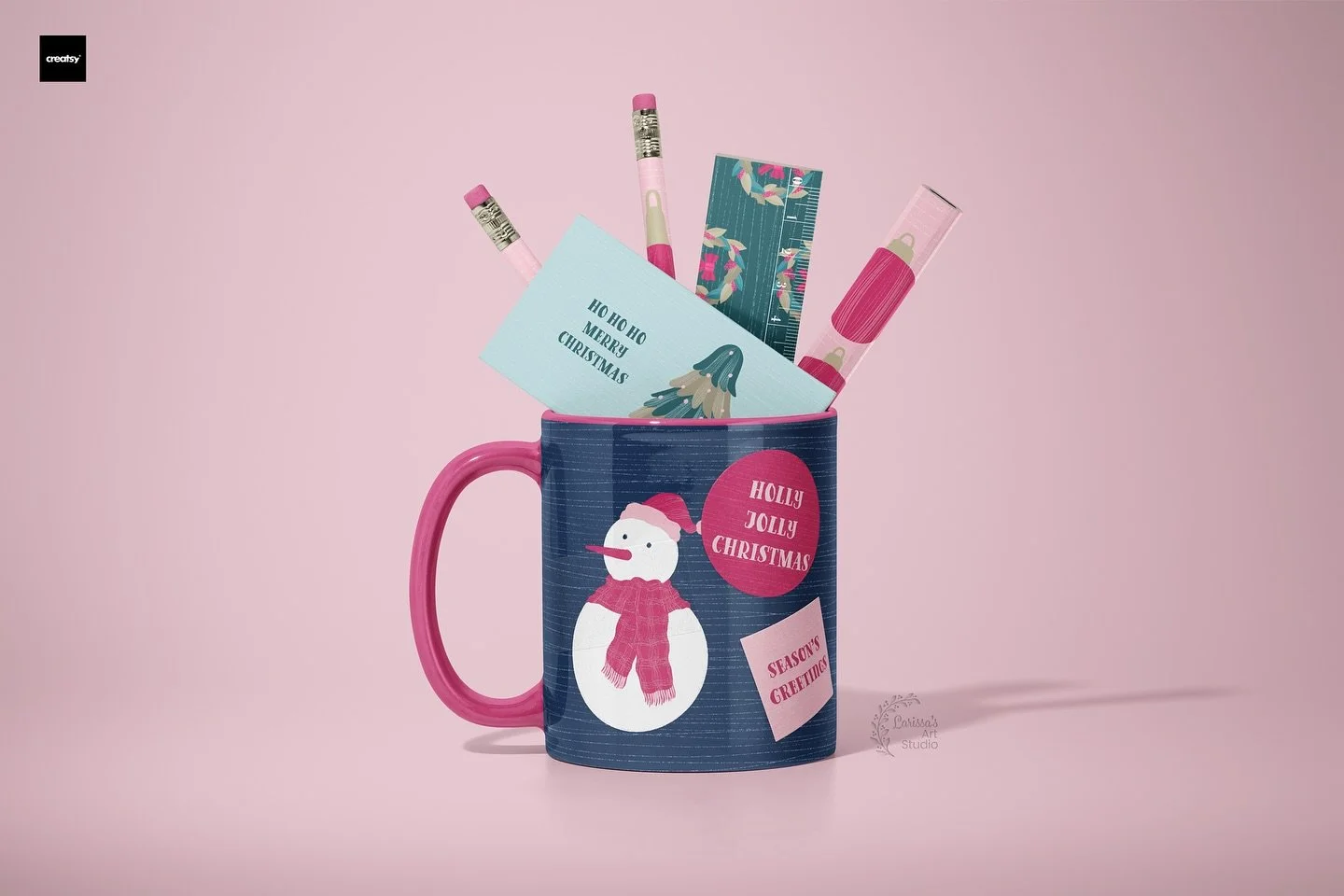 Entering week 3 of the @creatsyofficial challenge. I went off topic a bit this time and used my Christmas illustrations for this mockup set. I had fun adjusting my illustrations for everything in this scene. Hope it&rsquo;s not too early for Christma