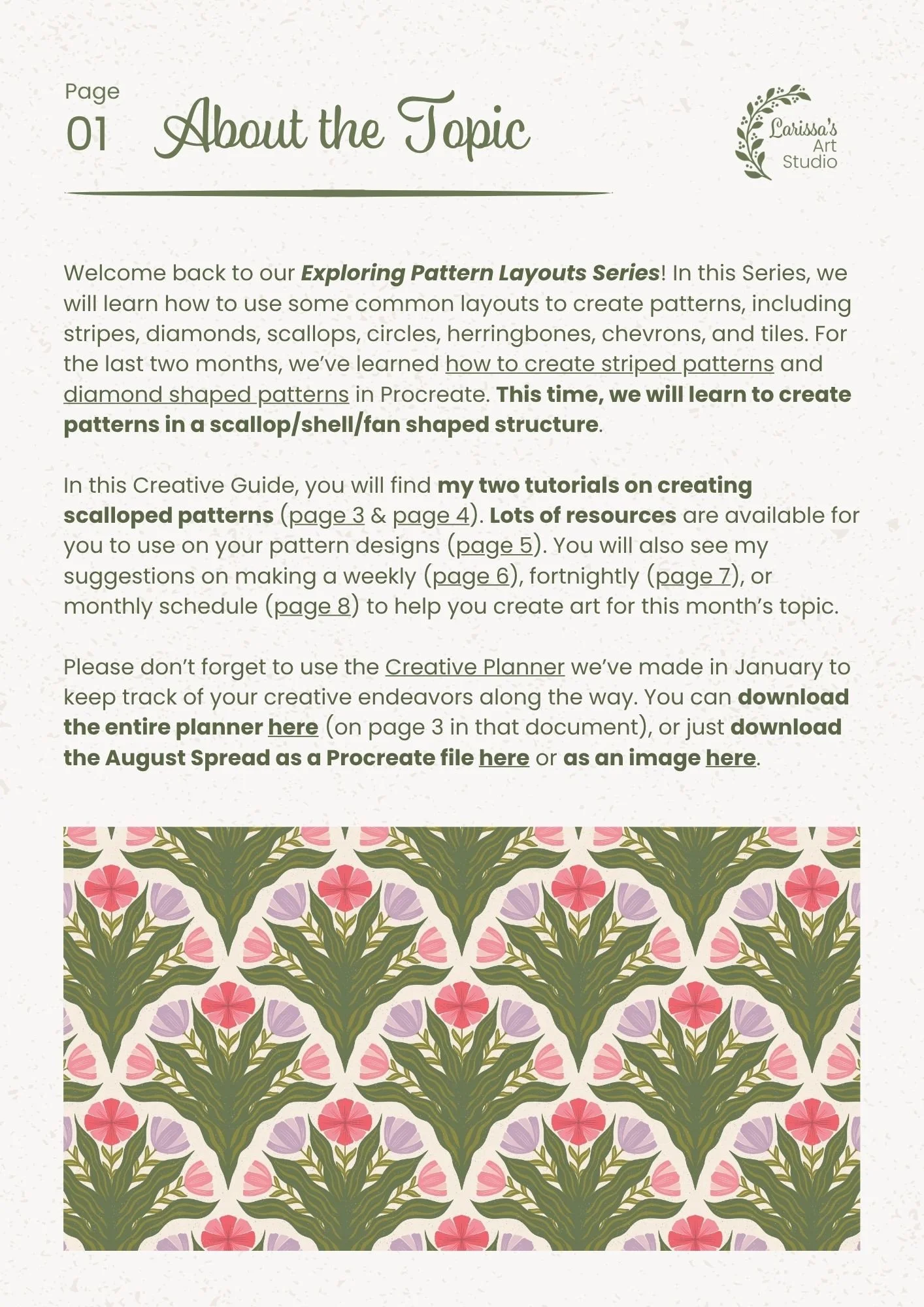 Aug 25 - Creative Guide - Pattern Layout: Scallops/Shells/Fans - Topic