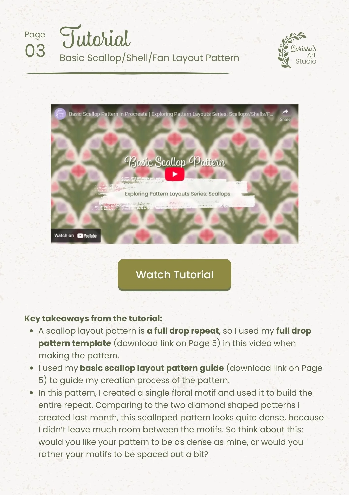 Aug 25 - Creative Guide - Pattern Layout: Scallops/Shells/Fans - Tutorial 1