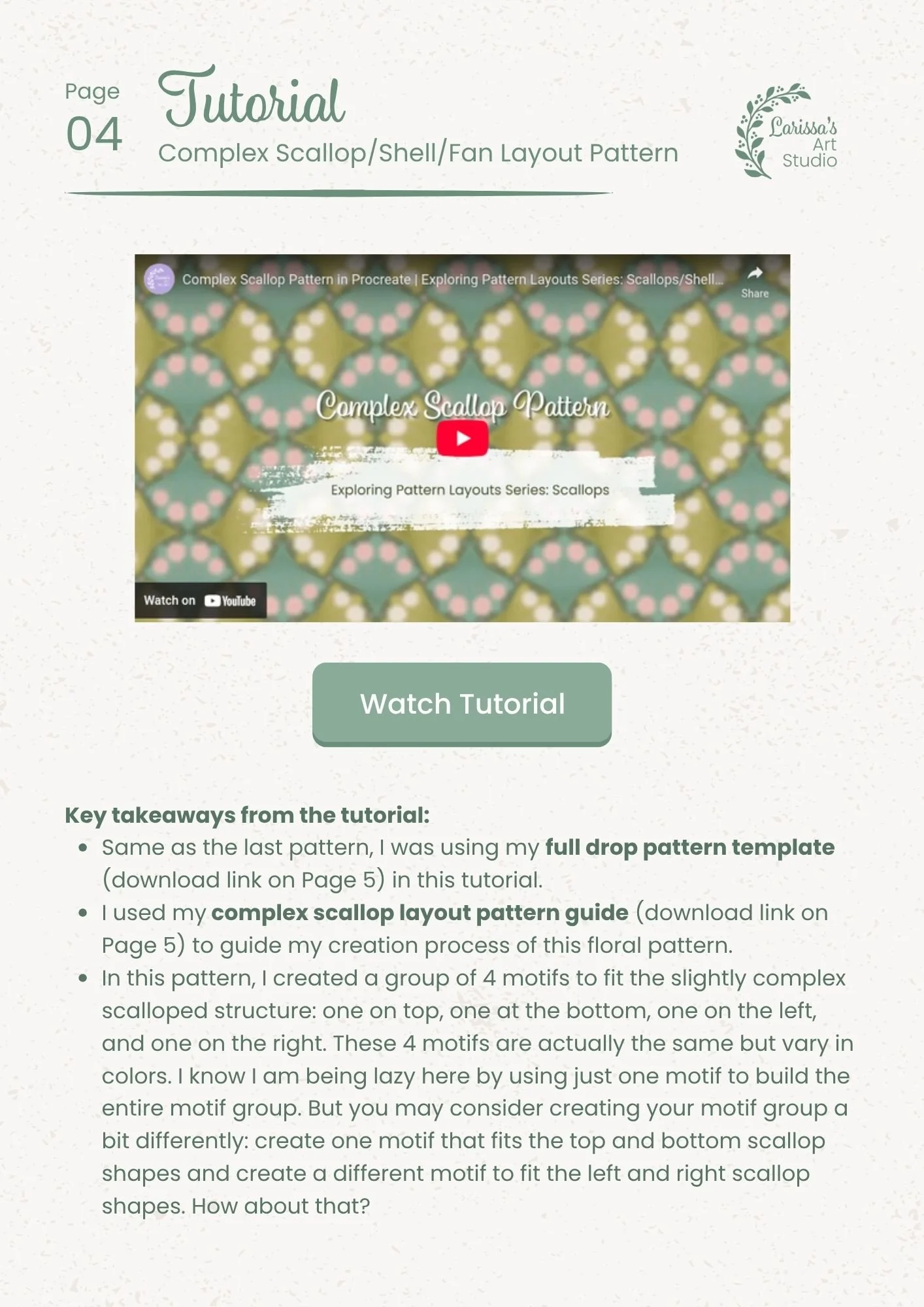 Aug 25 - Creative Guide - Pattern Layout: Scallops/Shells/Fans - Tutorial 2