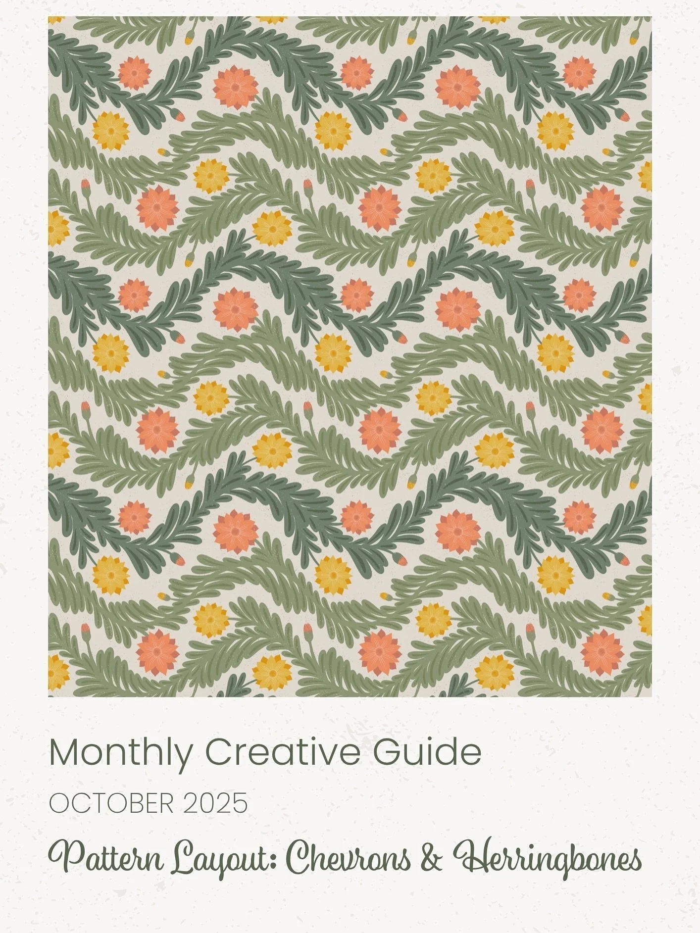 My October 2025 Creative Guide is here! Continuing our Exloring Pattern Layouts Series journey, we will learn to create patterns in chevron and herringbone layouts this time. In this Creative Guide you will find my two tutorials on creating chevron a