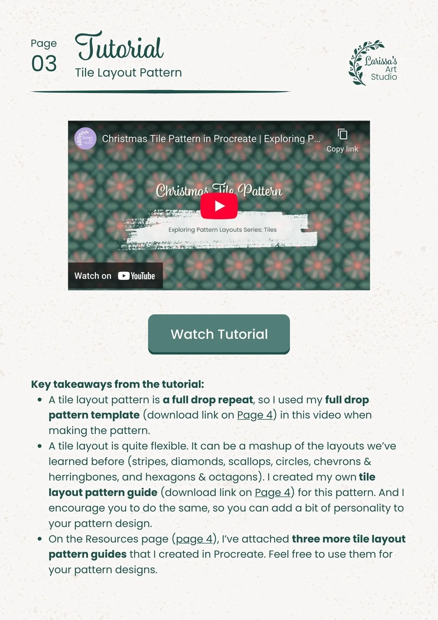 Dec 25 - Creative Guide - Pattern Layout: Tiles - Tile Pattern Tutorial