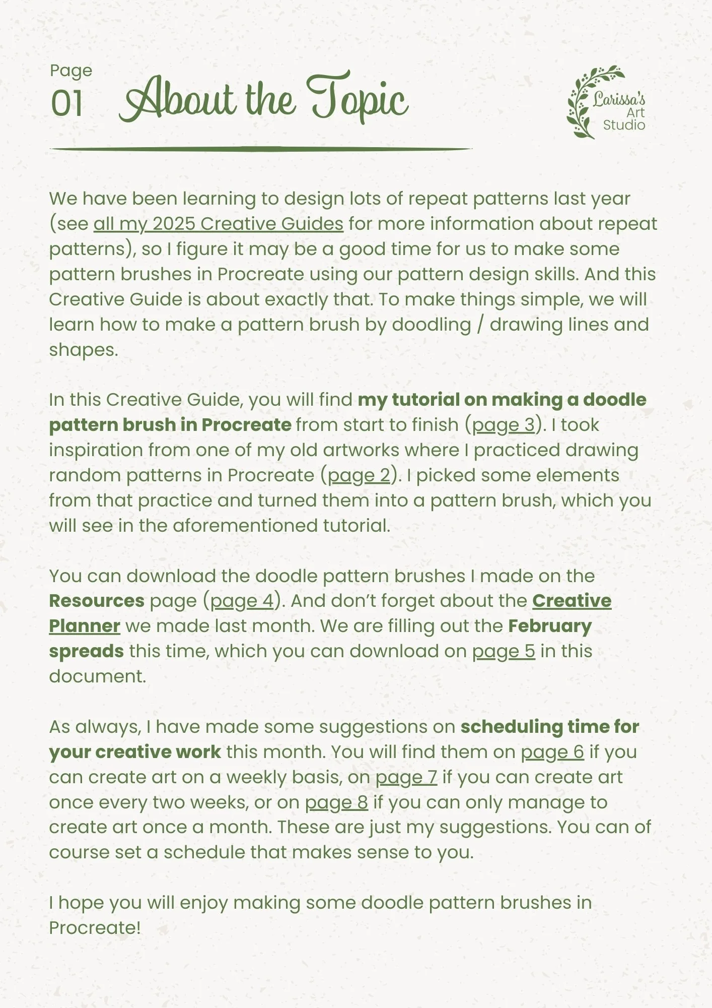 Feb 26 - Creative Guide - Making Doodle Pattern Brushes - Topic