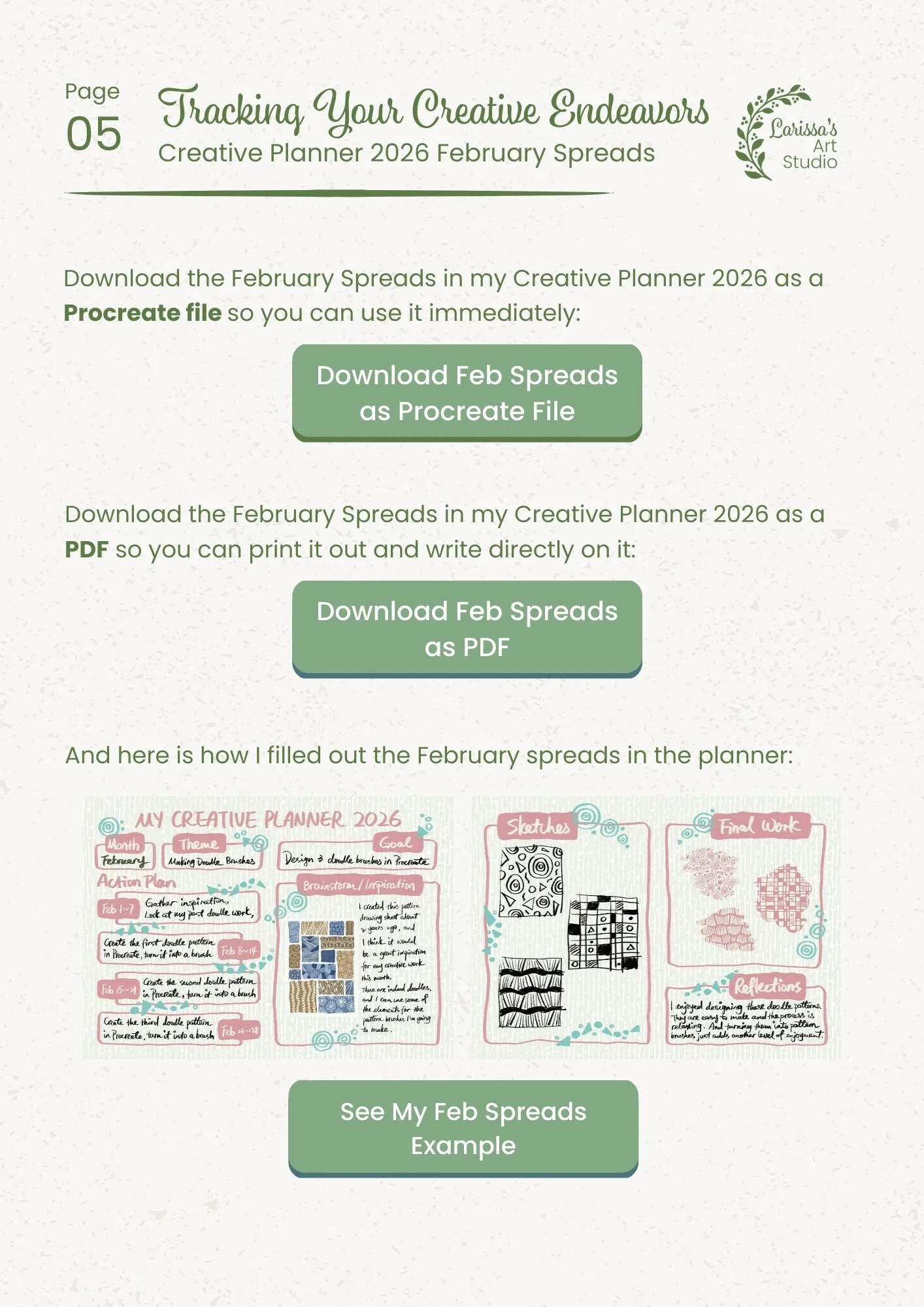 Feb 26 - Creative Guide - Making Doodle Pattern Brushes - Tracking Effort Feb Spreads